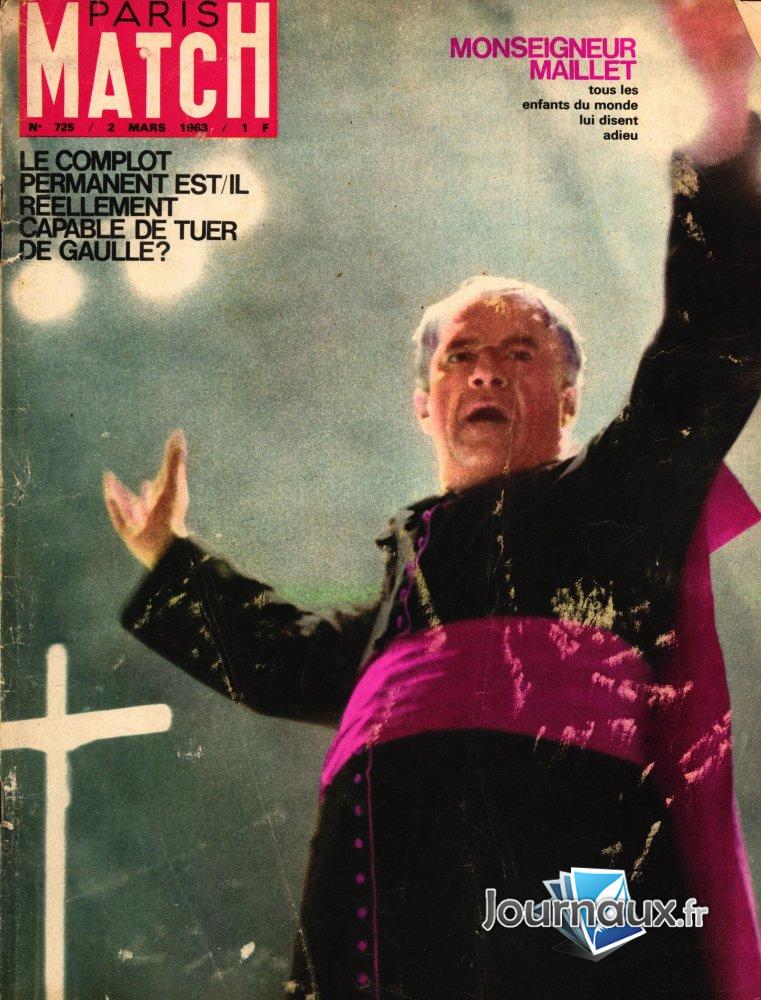 Paris Match du 02 Mars 1963 - Mgr Maillet n° 725 2023-09-12