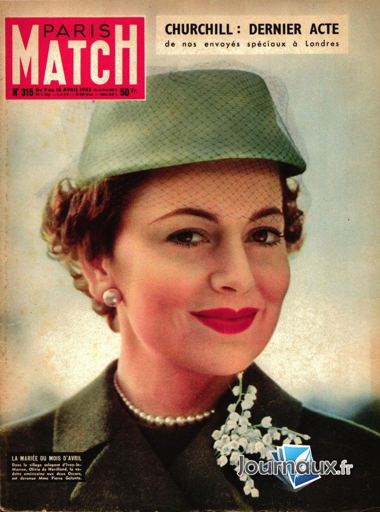 Paris Match du 09-04-1955 Olivia de Havilland