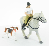 Coffret équitation : Cheval Andalou avec selle, cavalière et le chien de ferme