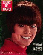 Jours de France du 9 Avril 1966 - Mireille Mathieu la gloire en 3 mois 