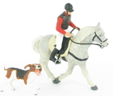 Le Set Equitation : Cheval Andalou avec selle, cavalier, chien de ferme
