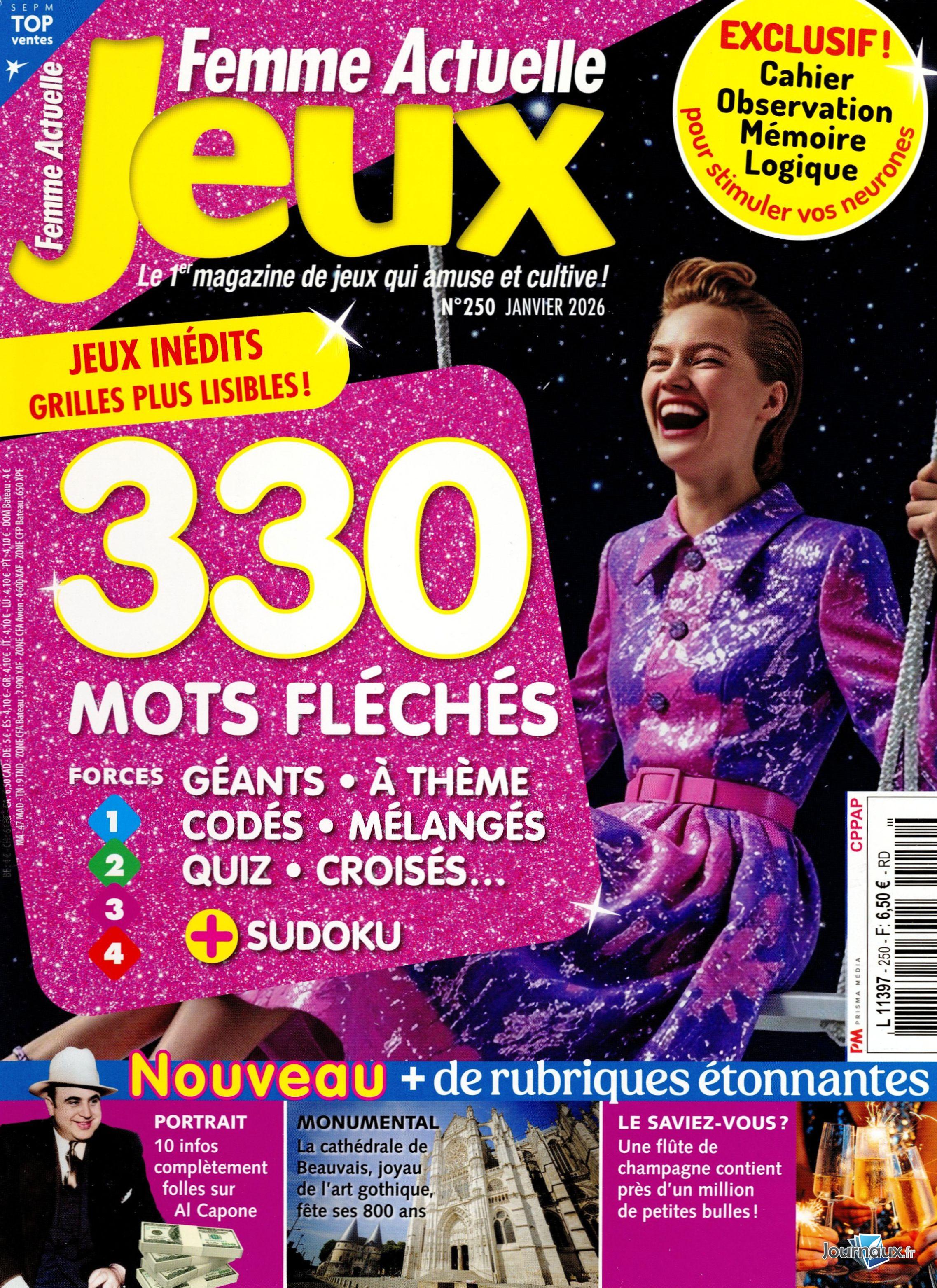 Femme Actuelle Jeux + Femme Actuelle Jeux Régions n° 250 2025-12-04