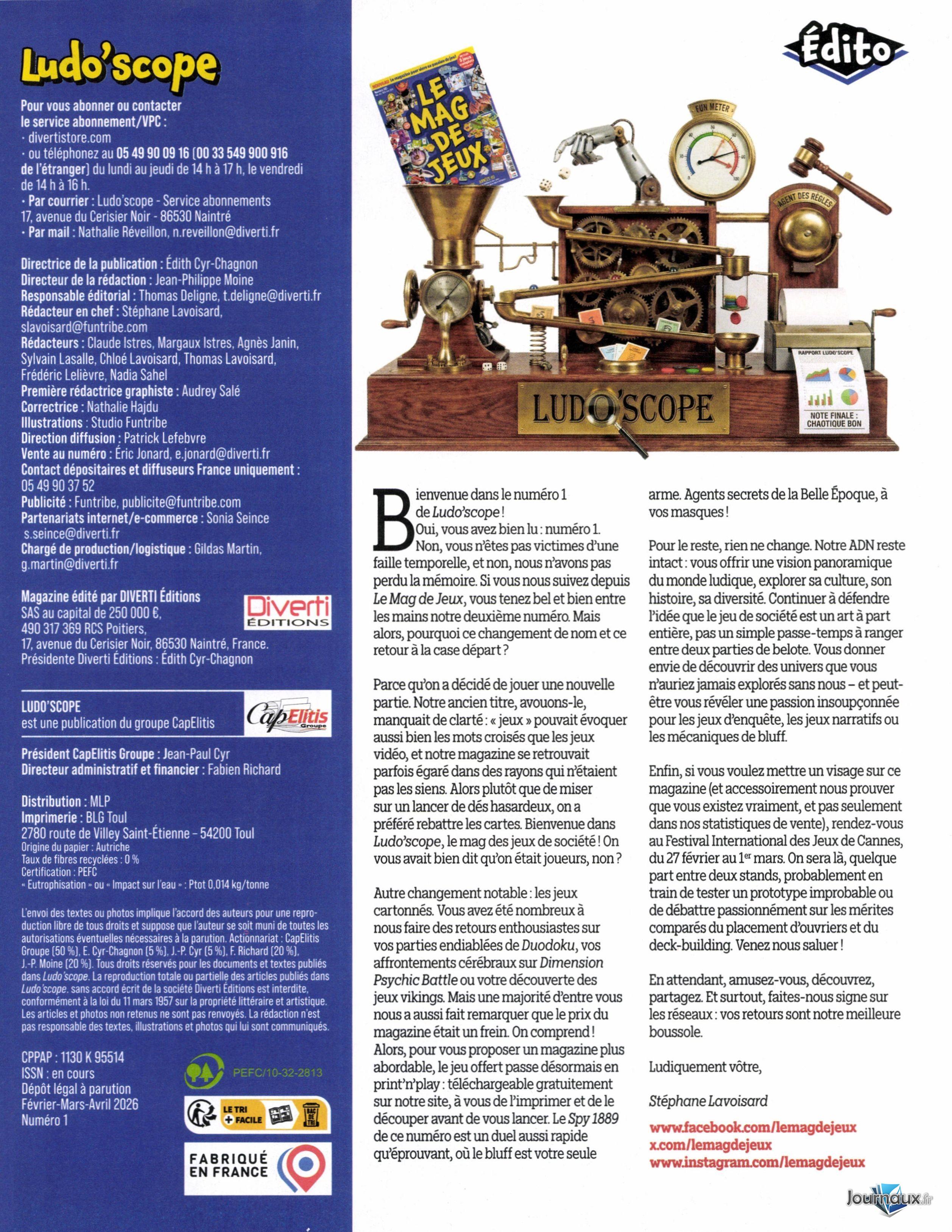 LUDO SCOPE n° 1 2026-01-28