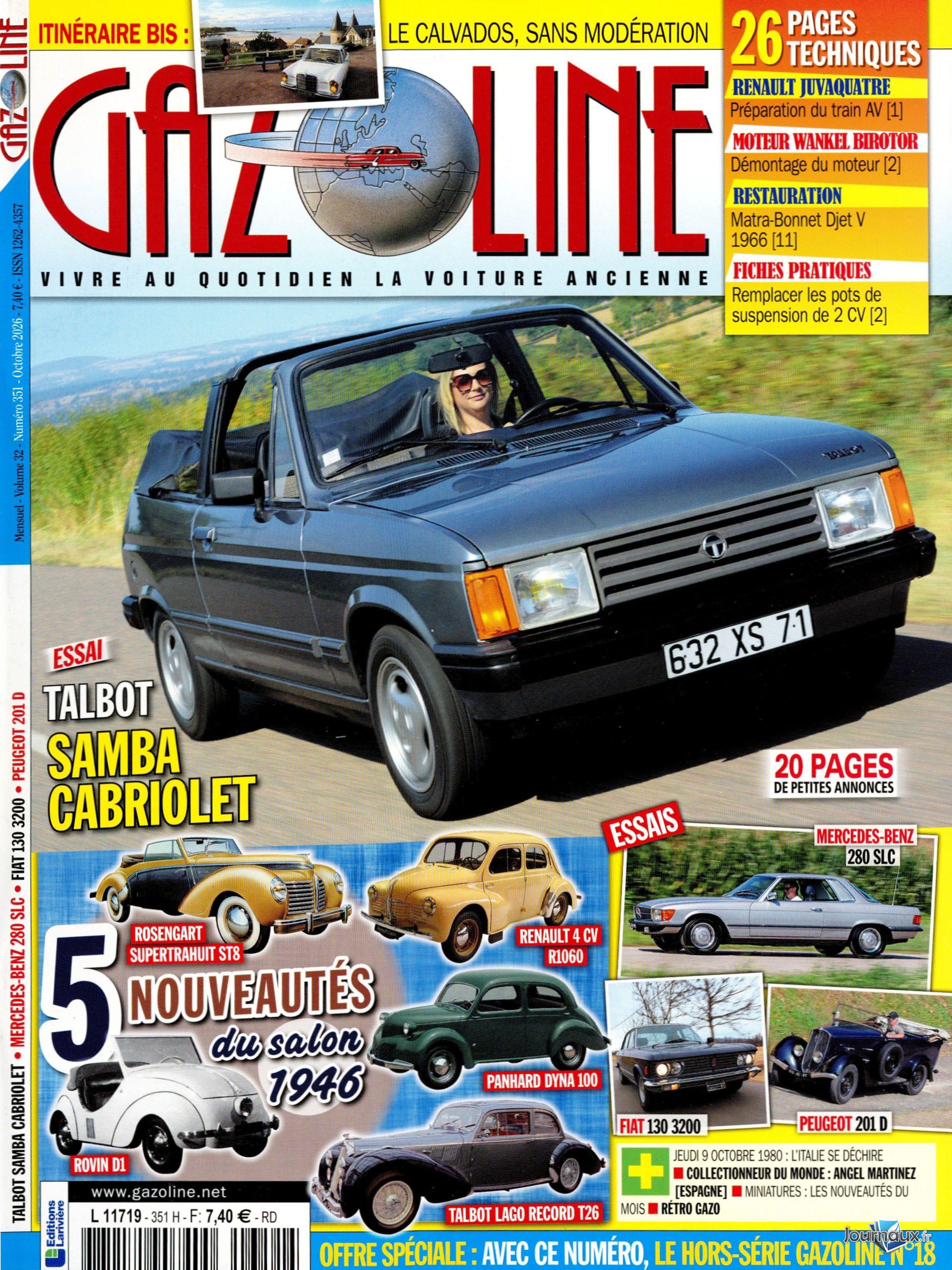 Gazoline + Gazoline Hors-Série n° 351 2026-09-23