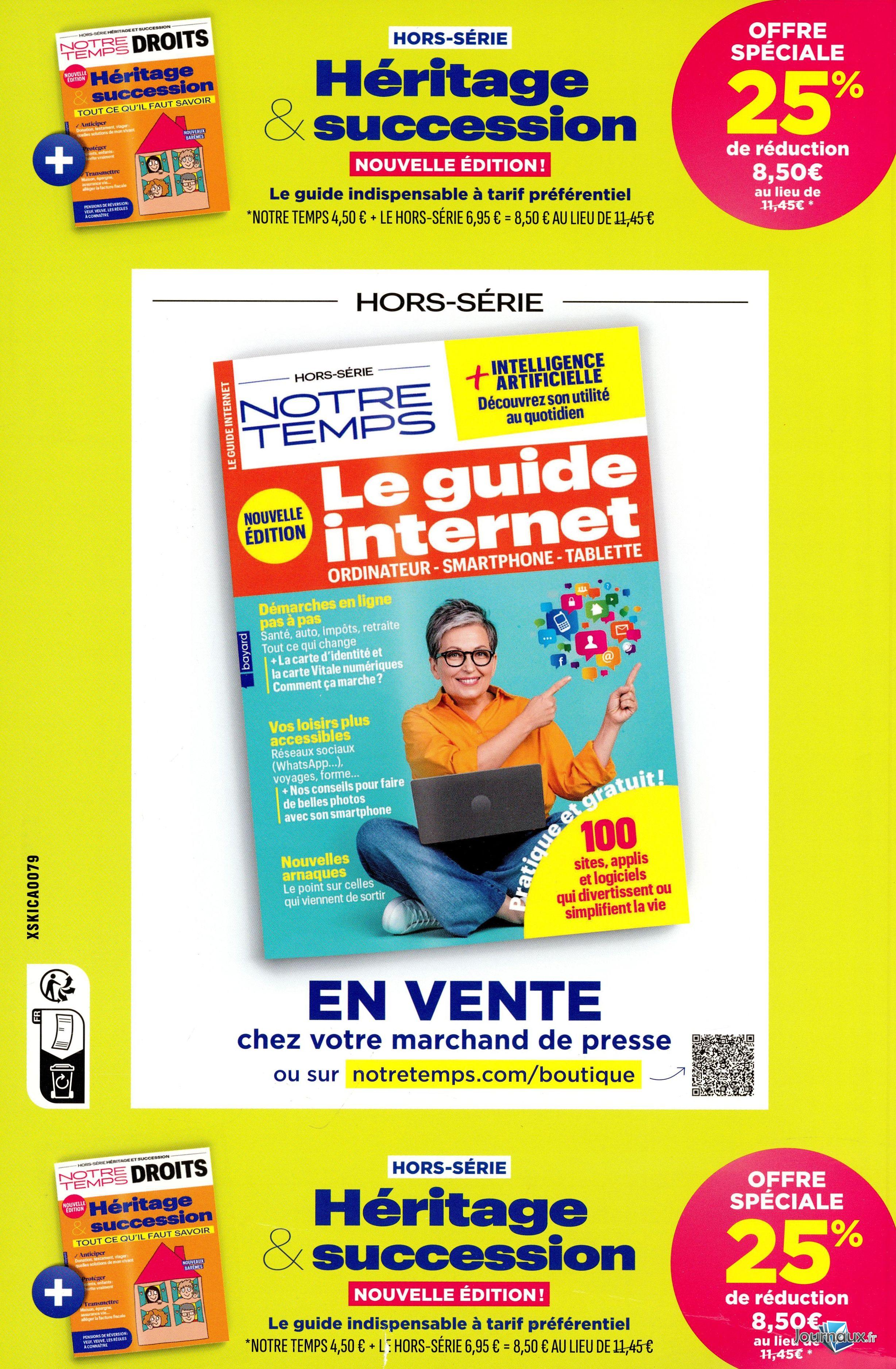 Pack Notre Temps + Hors-Série Notre Temps Droits n° 681 2026-08-03