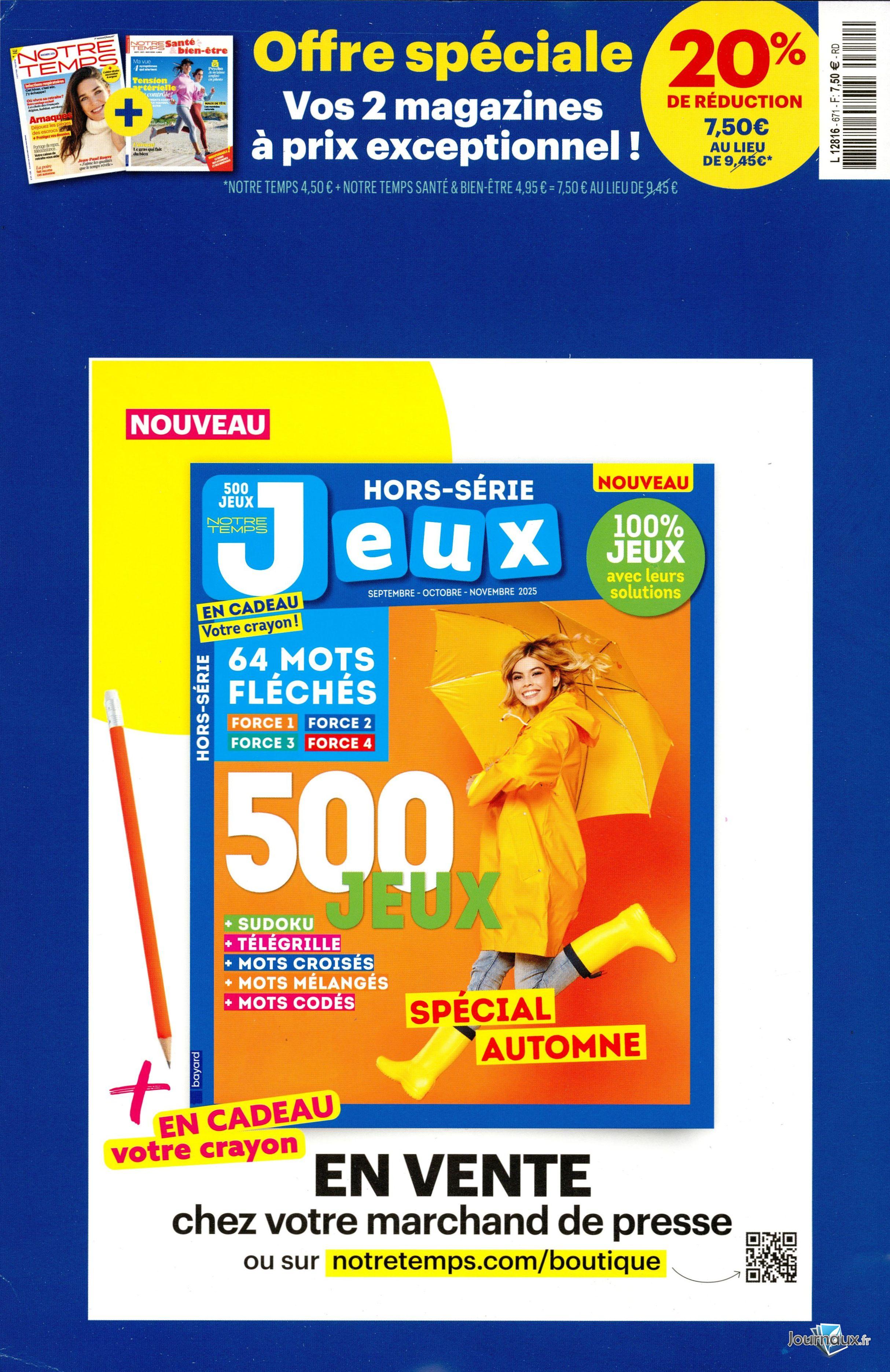 Notre Temps + Notre Temps Santé & bien être  n° 671 2025-10-06