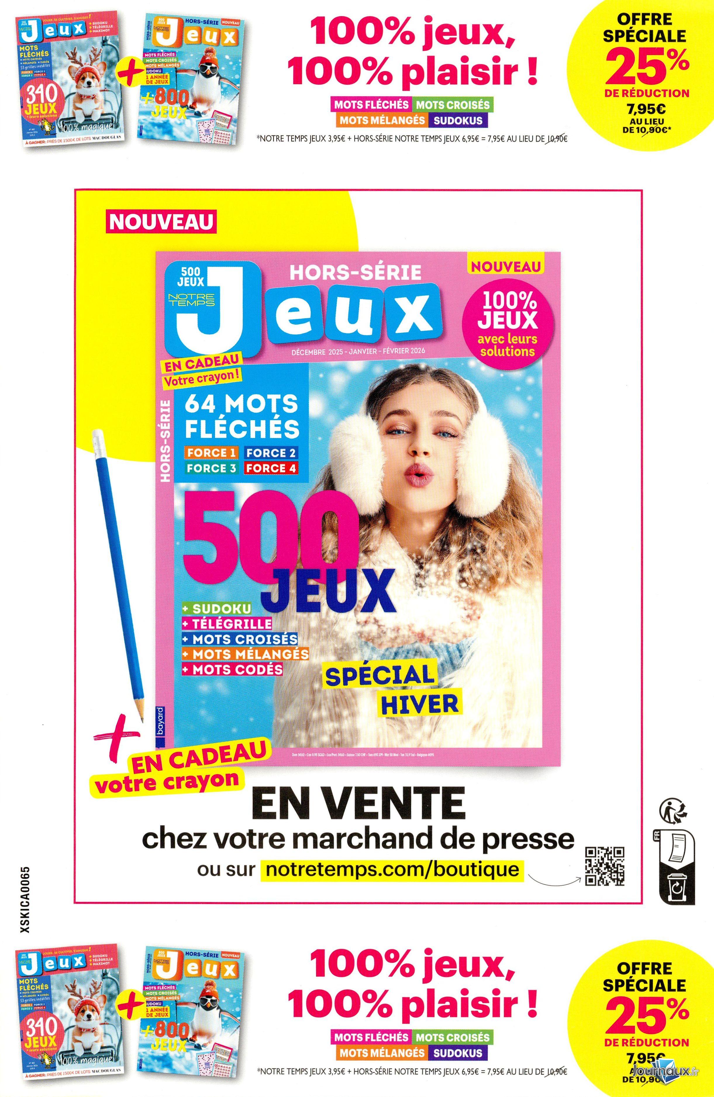 Notre temps jeux + Notre temps jeux HS n° 482 2025-11-26