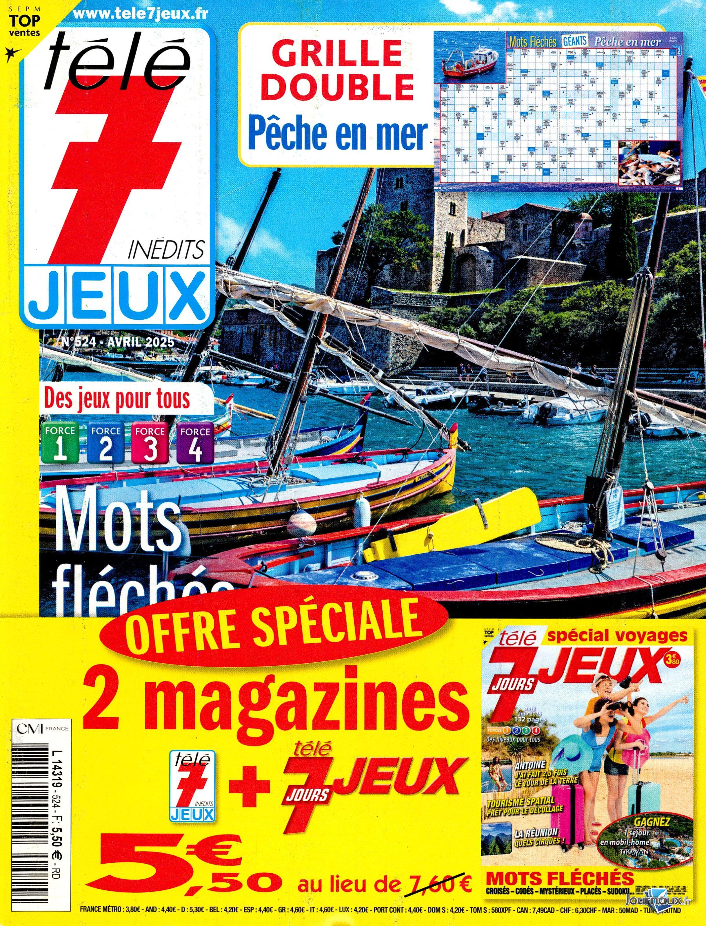 Télé 7 Jeux Inédits + Télé 7 jours Jeux n° 524 2025-04-25