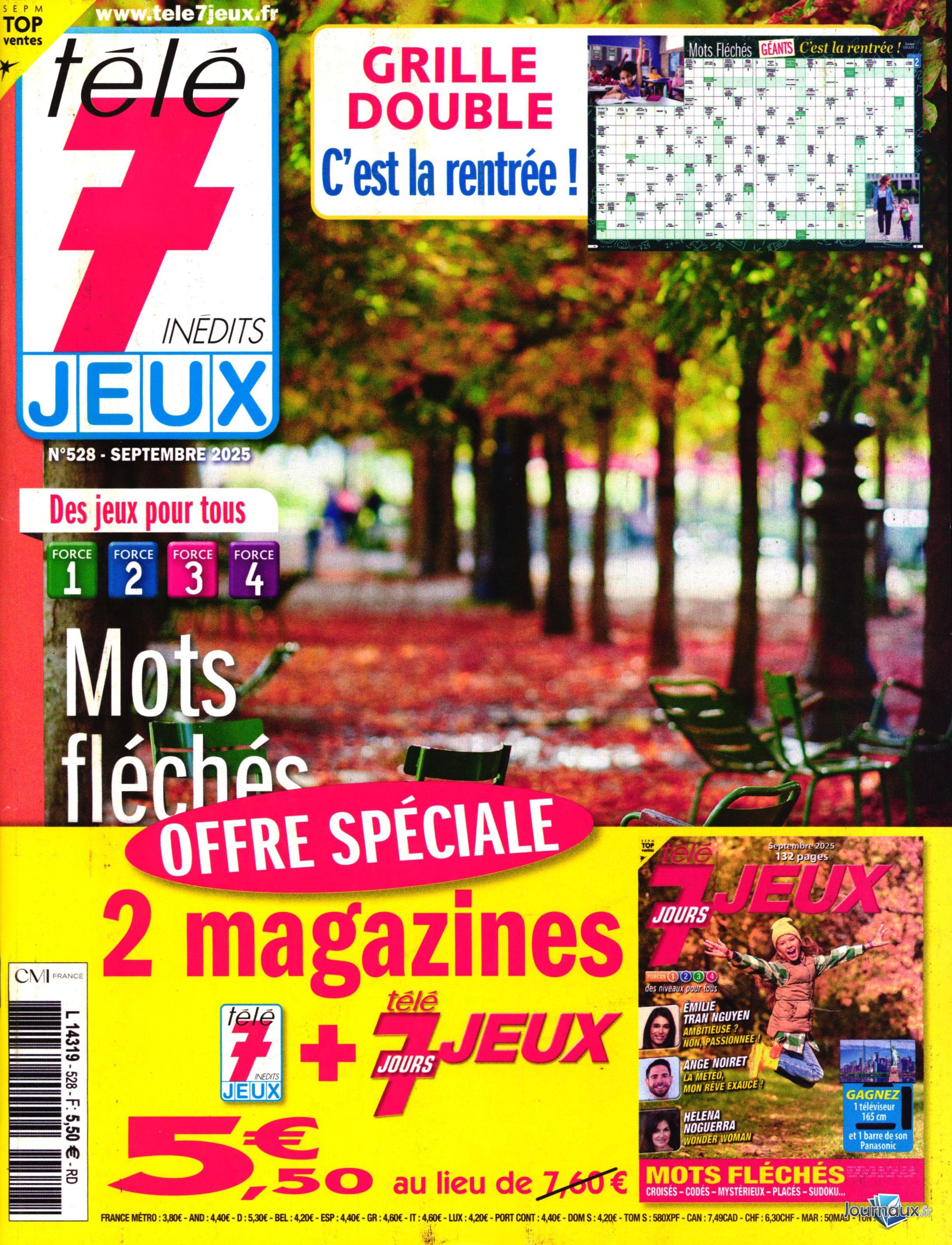 Télé 7 Jeux Inédits + Télé 7 jours Jeux n° 528 2025-09-22