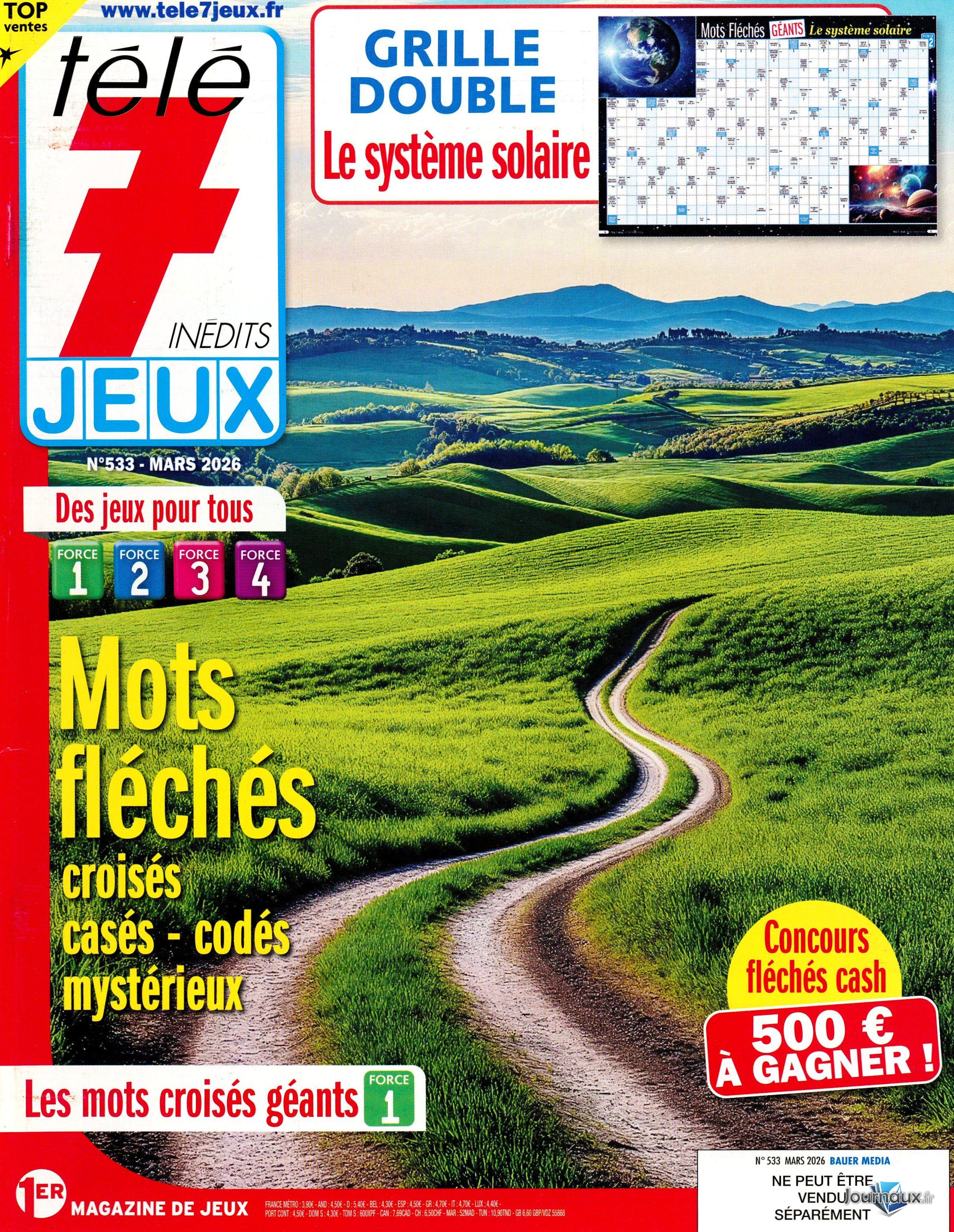 Télé 7 Jeux Inédits + Télé 7 jours Jeux n° 533 2026-03-20