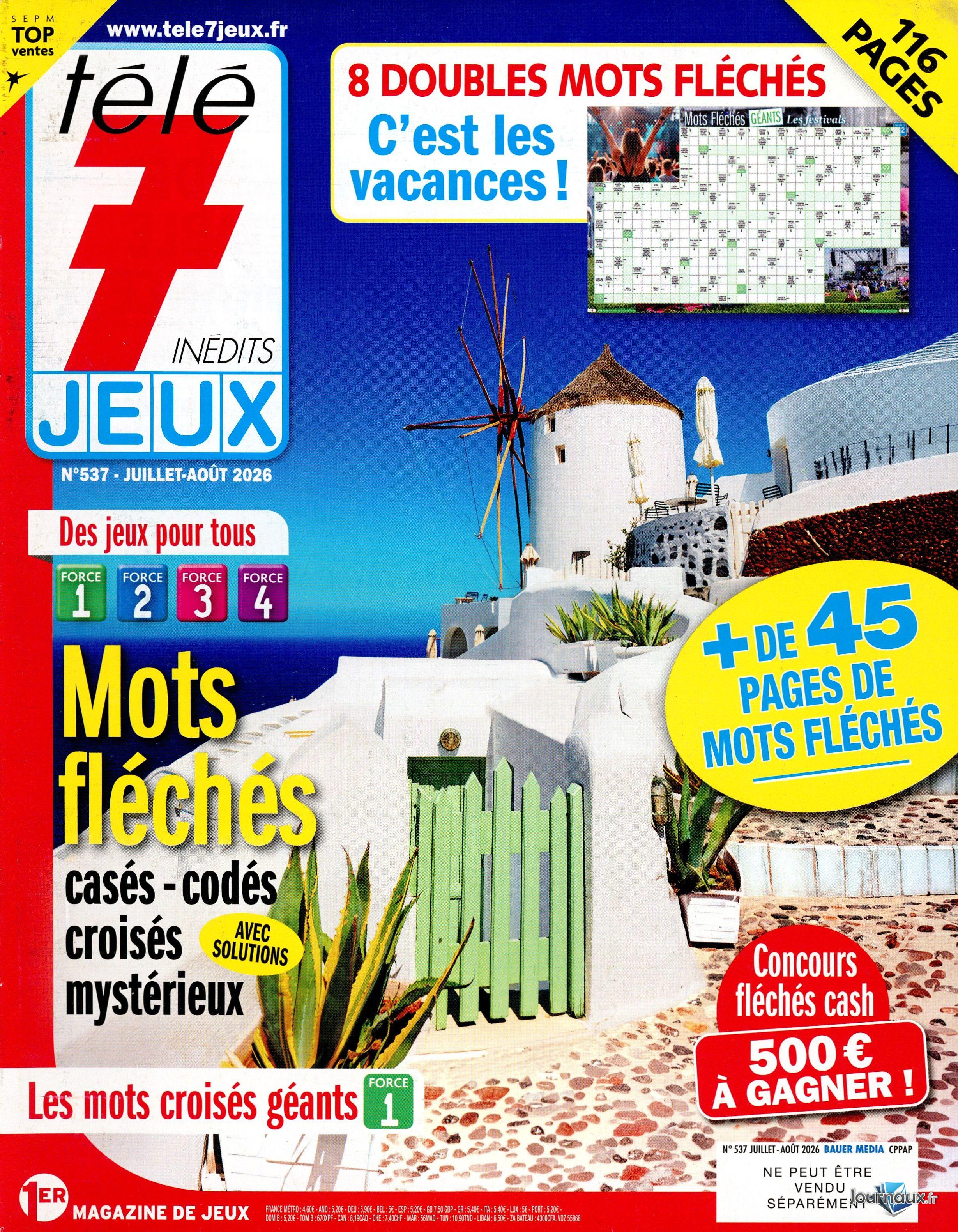 Télé 7 Jeux Inédits + Télé 7 jours Jeux n° 537 2026-07-24