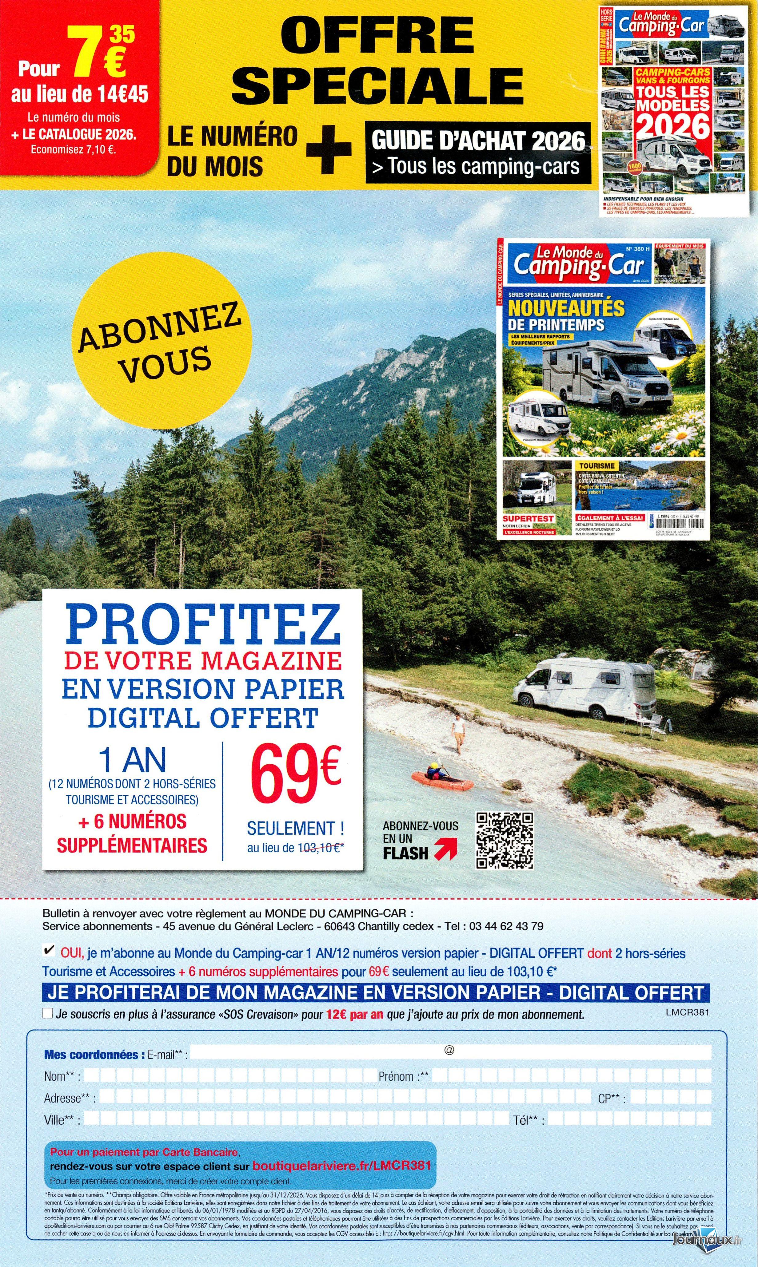 Le Monde Du Camping-Car + Hors-Série  n° 381 2026-04-08