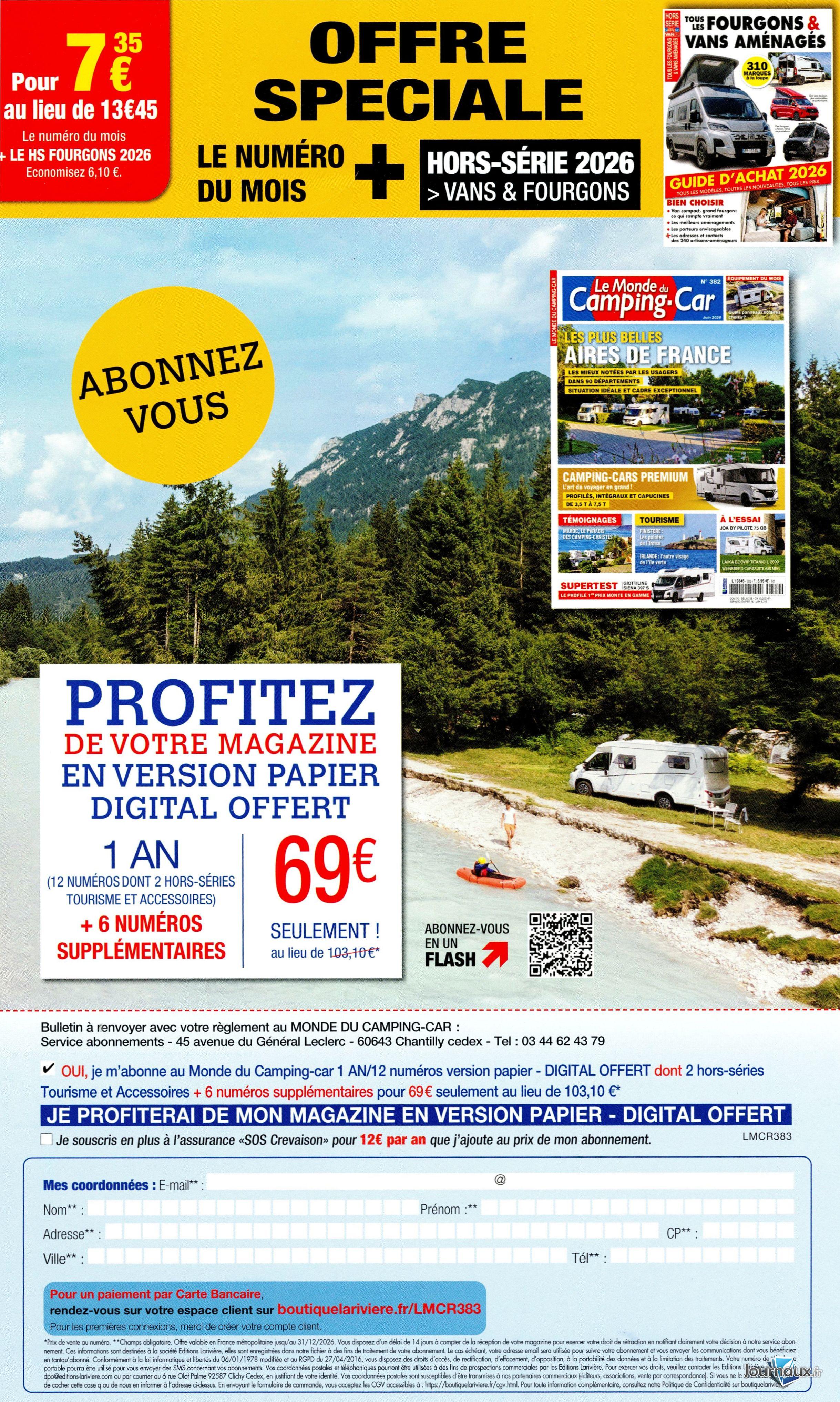 Le Monde Du Camping-Car + Hors-Série n° 383 2026-06-12