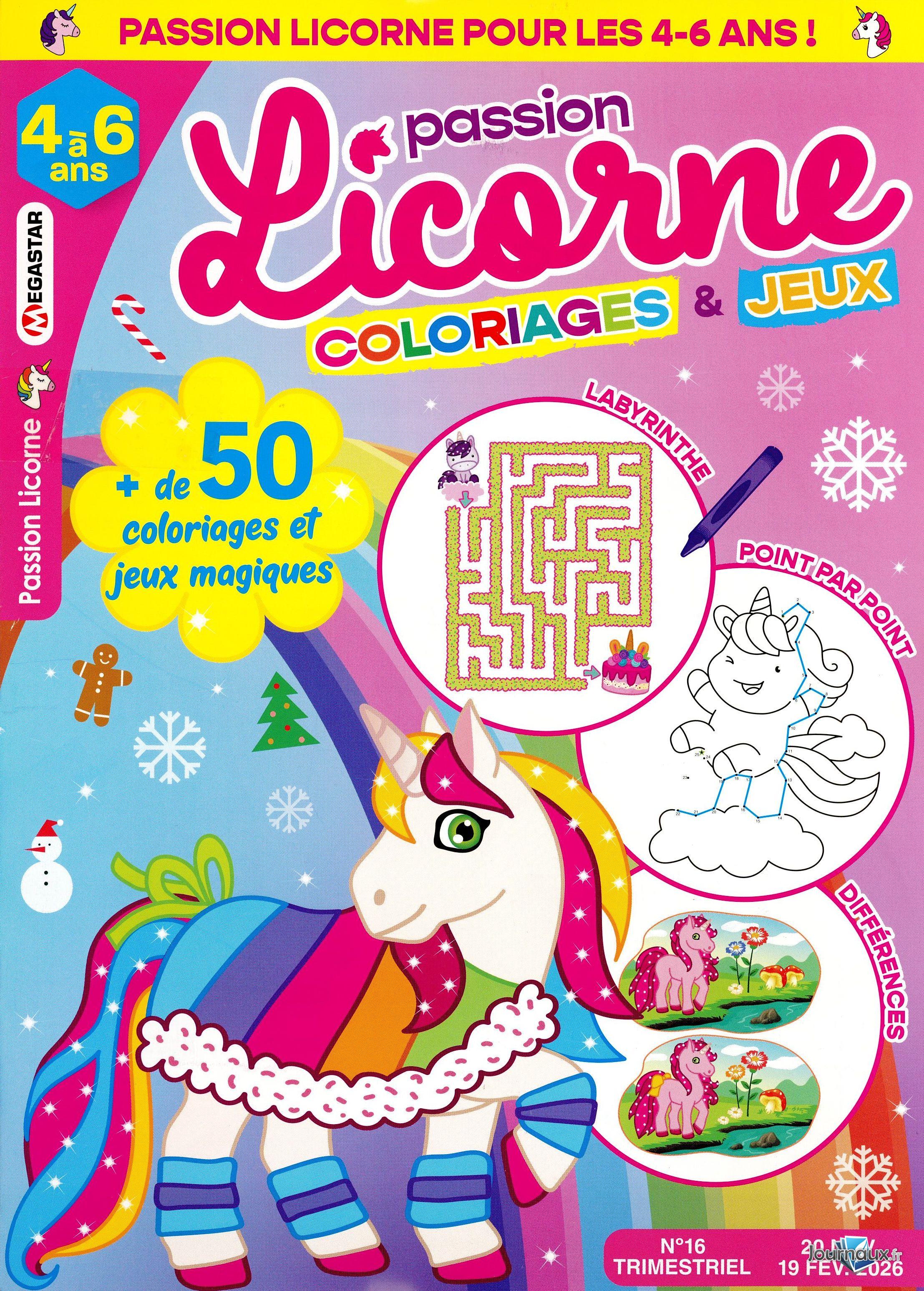 MG Passion Licorne Coloriages et Jeux de 4 à 6 ans n° 16 2025-11-20