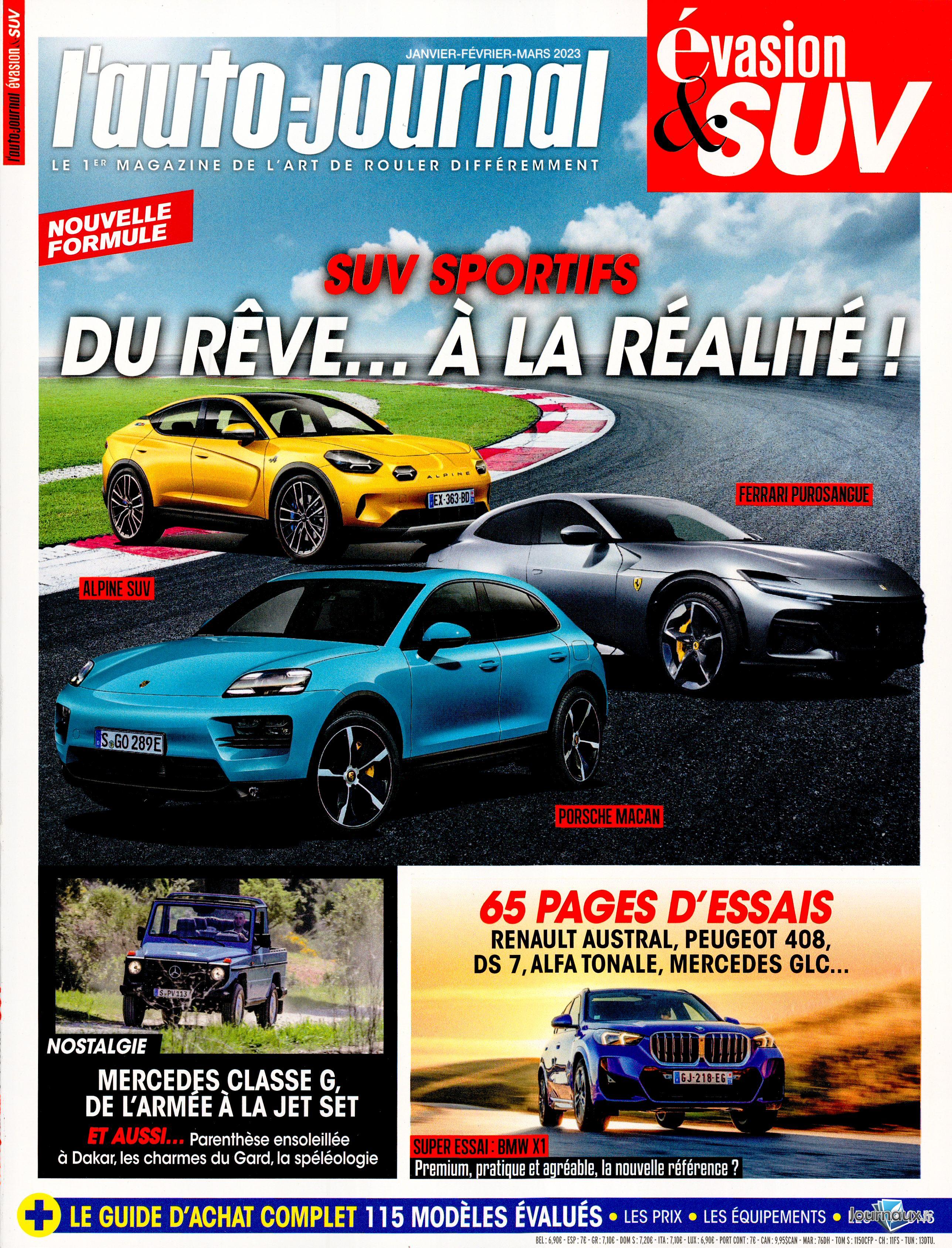 L'Auto Journal + L'Auto Journal Evasion SUV n° 1124 2022-12-29