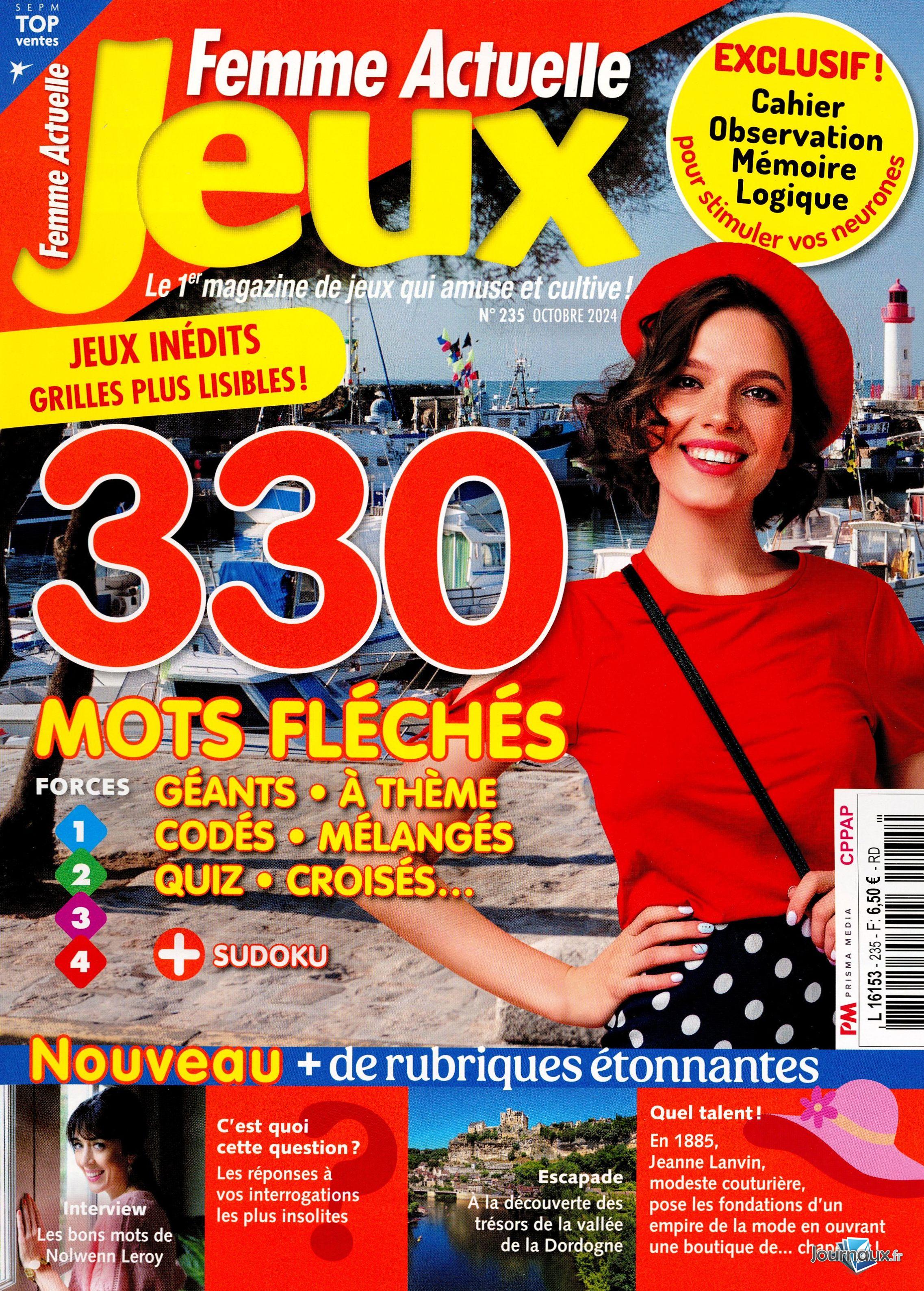 Femme Actuelle Jeux + Jeux Voyage n° 235 2024-09-05
