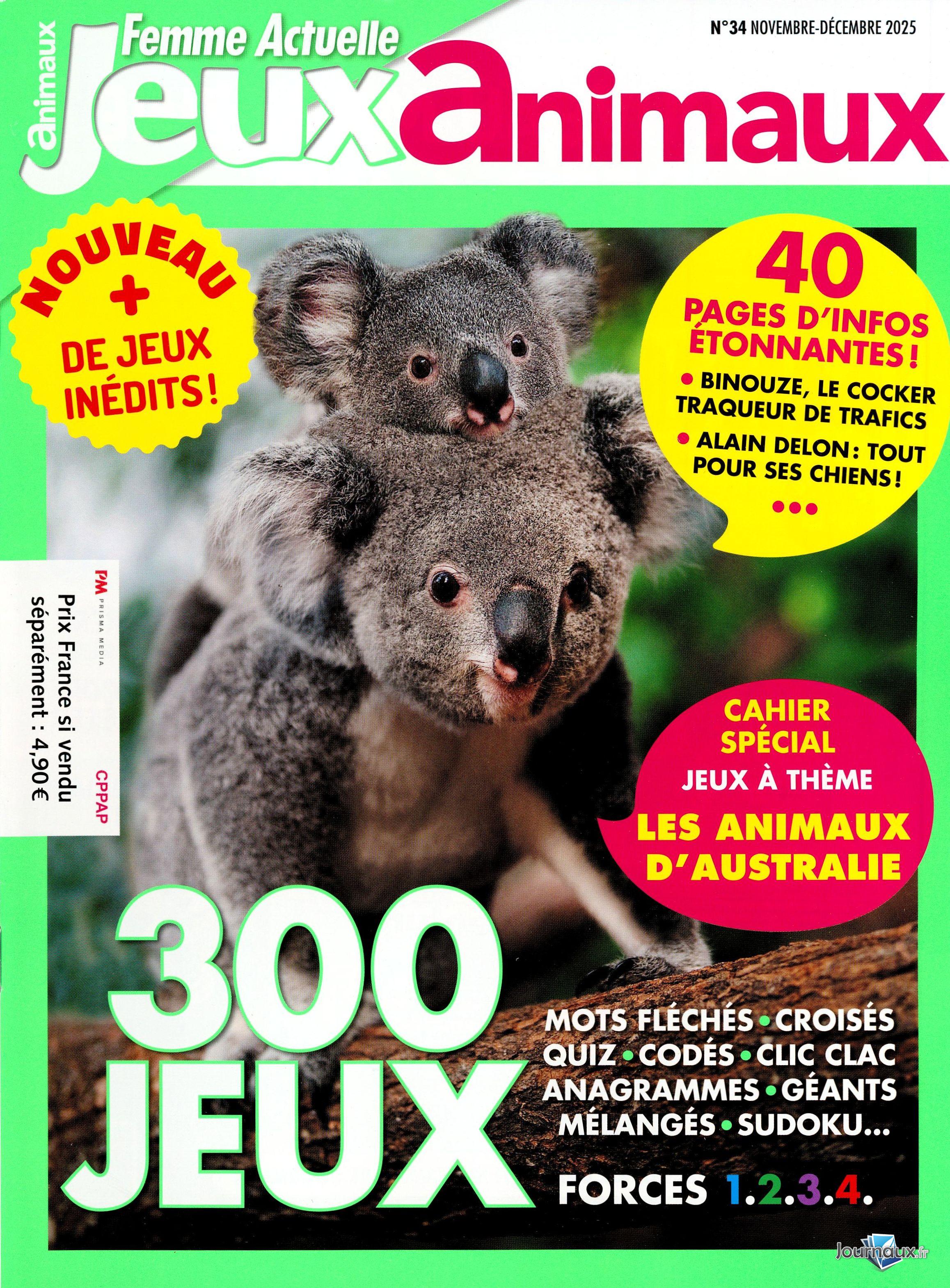 Femme Actuelle Jeux + Femme Actuelle Jeux Animaux n° 249 2025-10-30