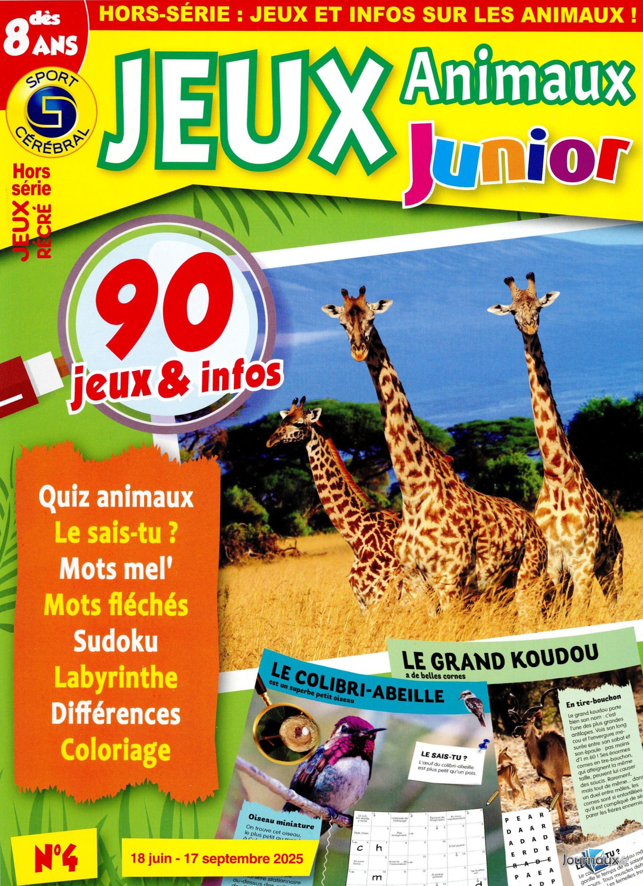 SC Jeux Animaux Junior Hors-Série - Dès 8 ans n° 4 2025-06-19