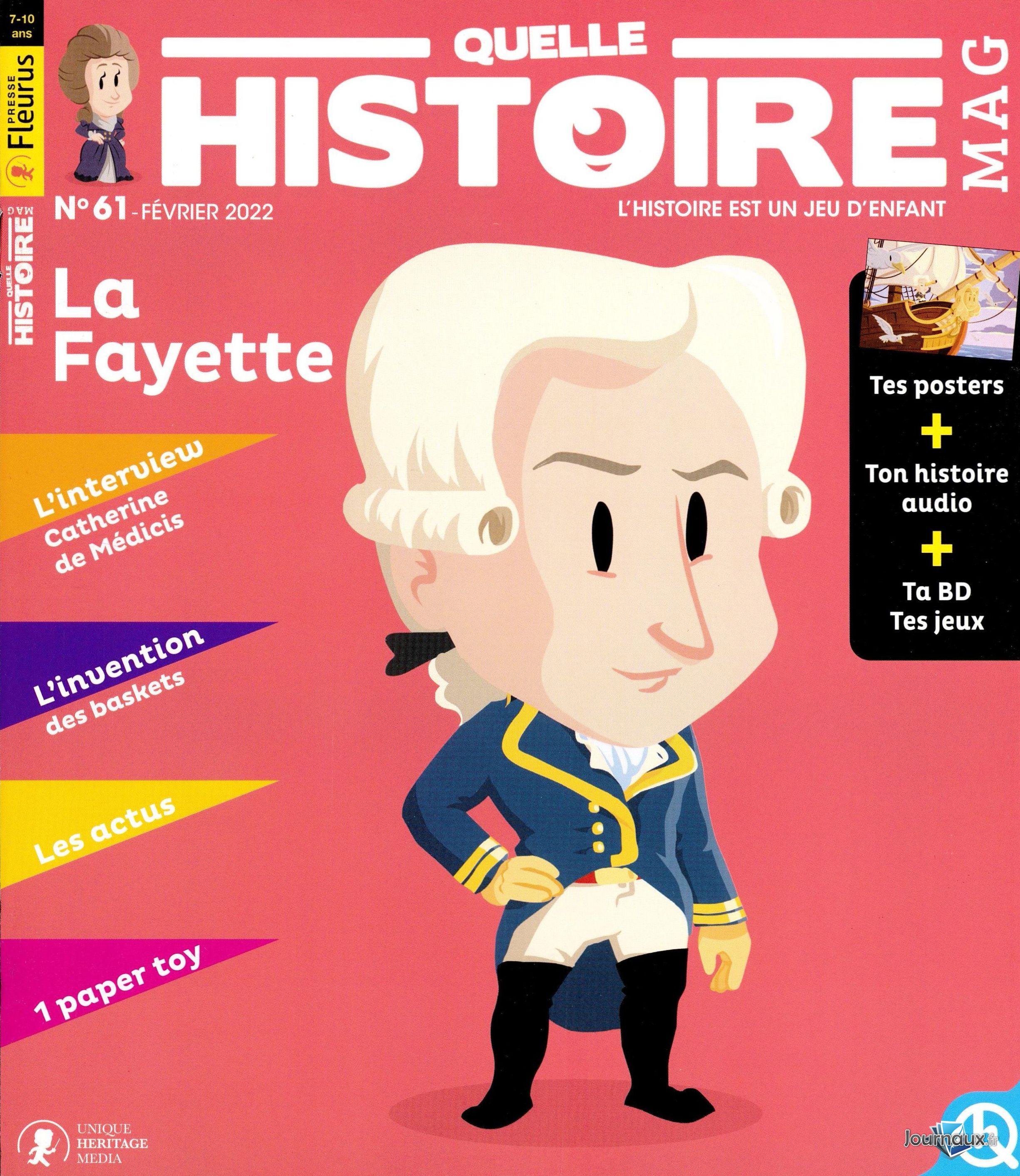 Offre Spéciale Quelle Histoire Mag 2 Magazines n° 62 2022-02-25