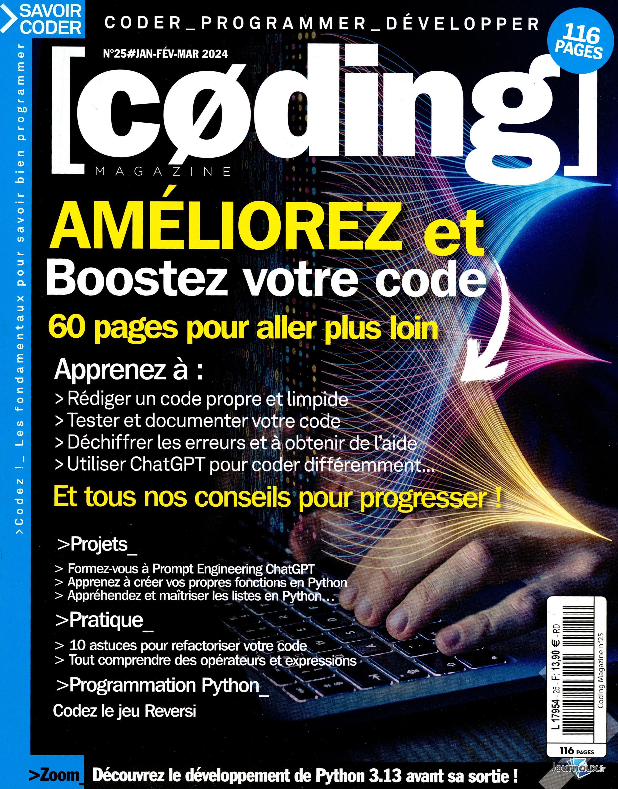 Offre Coding Magazine - 3 magazines n° 30 2025-01-14