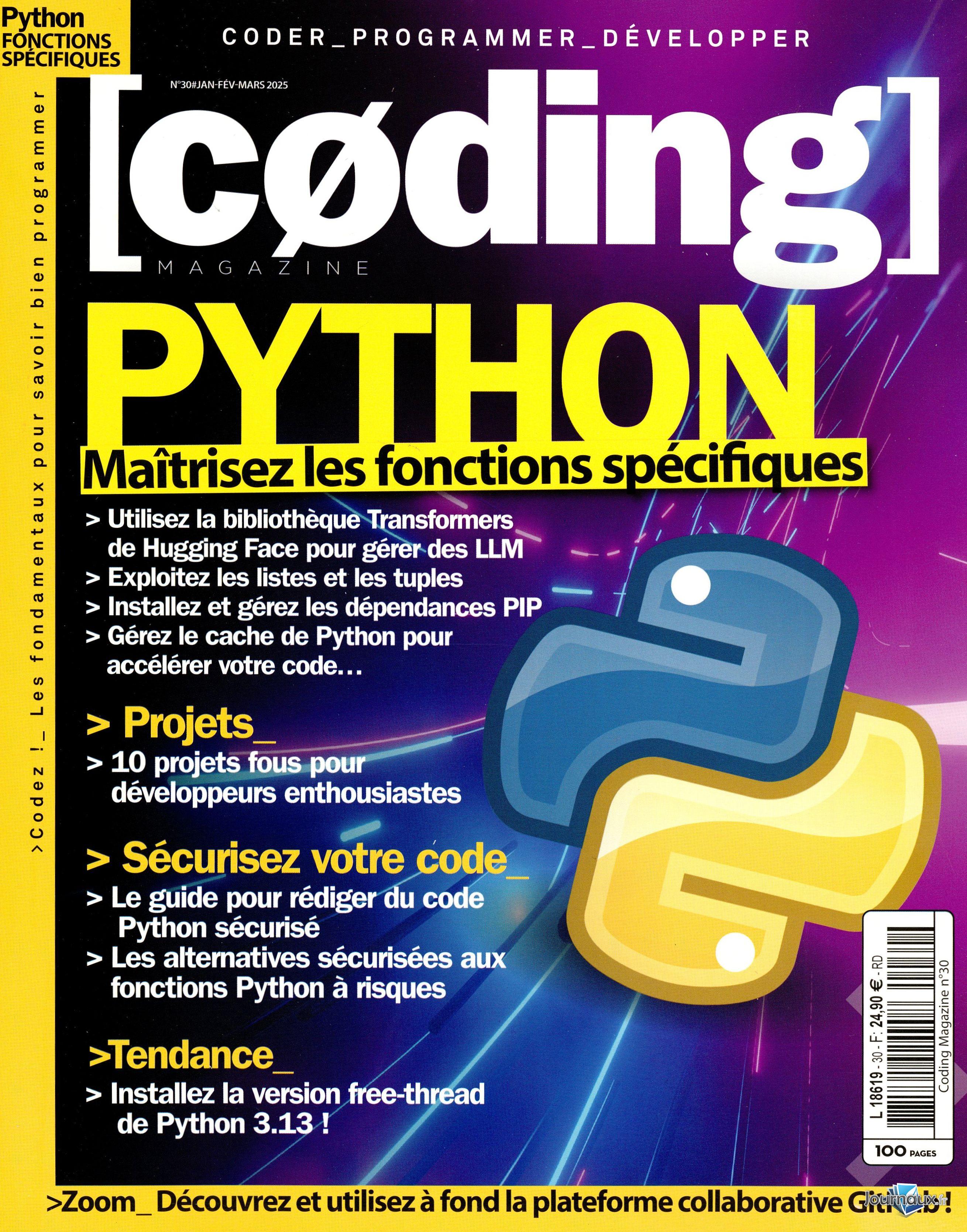 Offre Coding Magazine - 3 magazines n° 30 2025-01-14