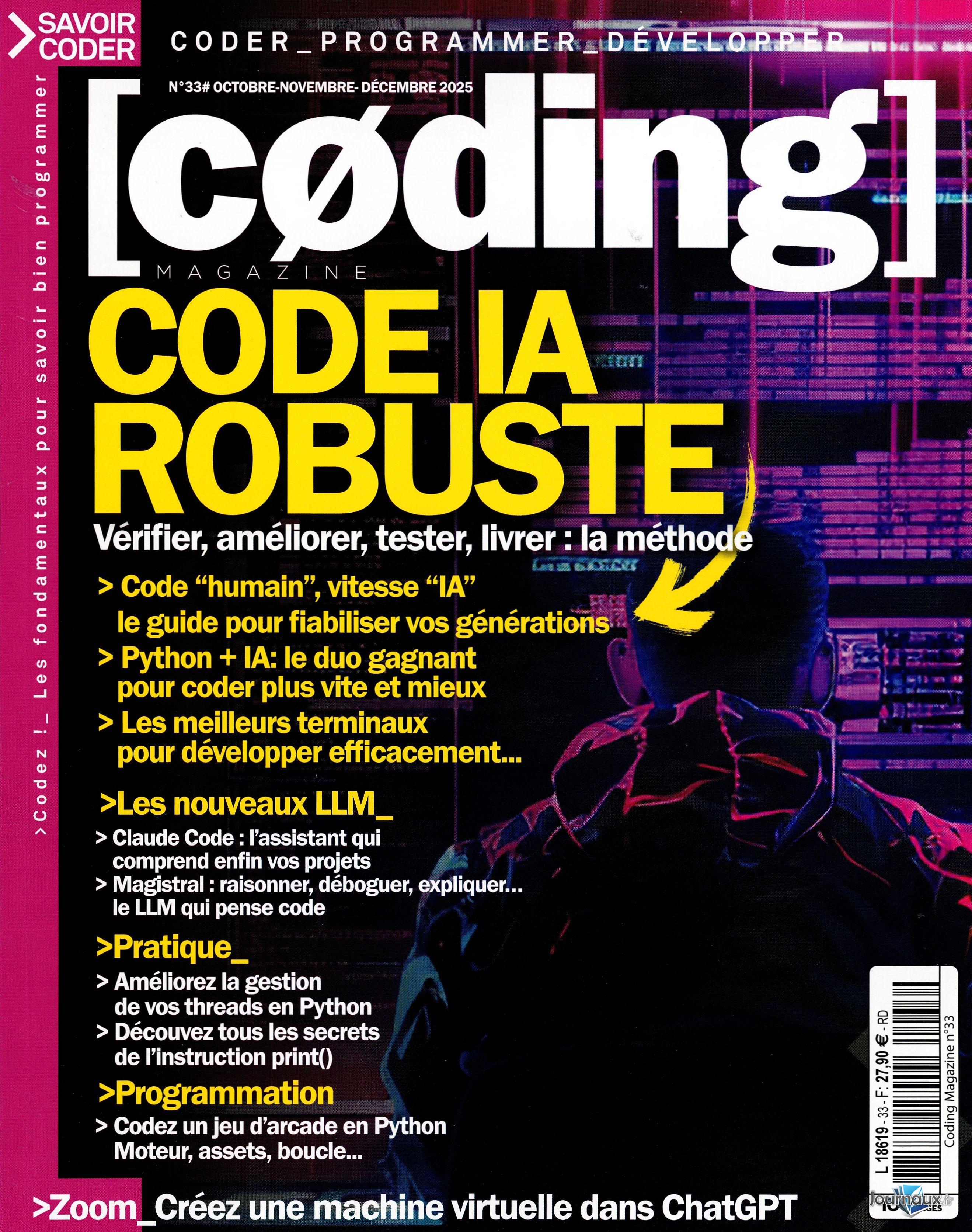 Offre Coding Magazine - 3 magazines n° 33 2025-10-01