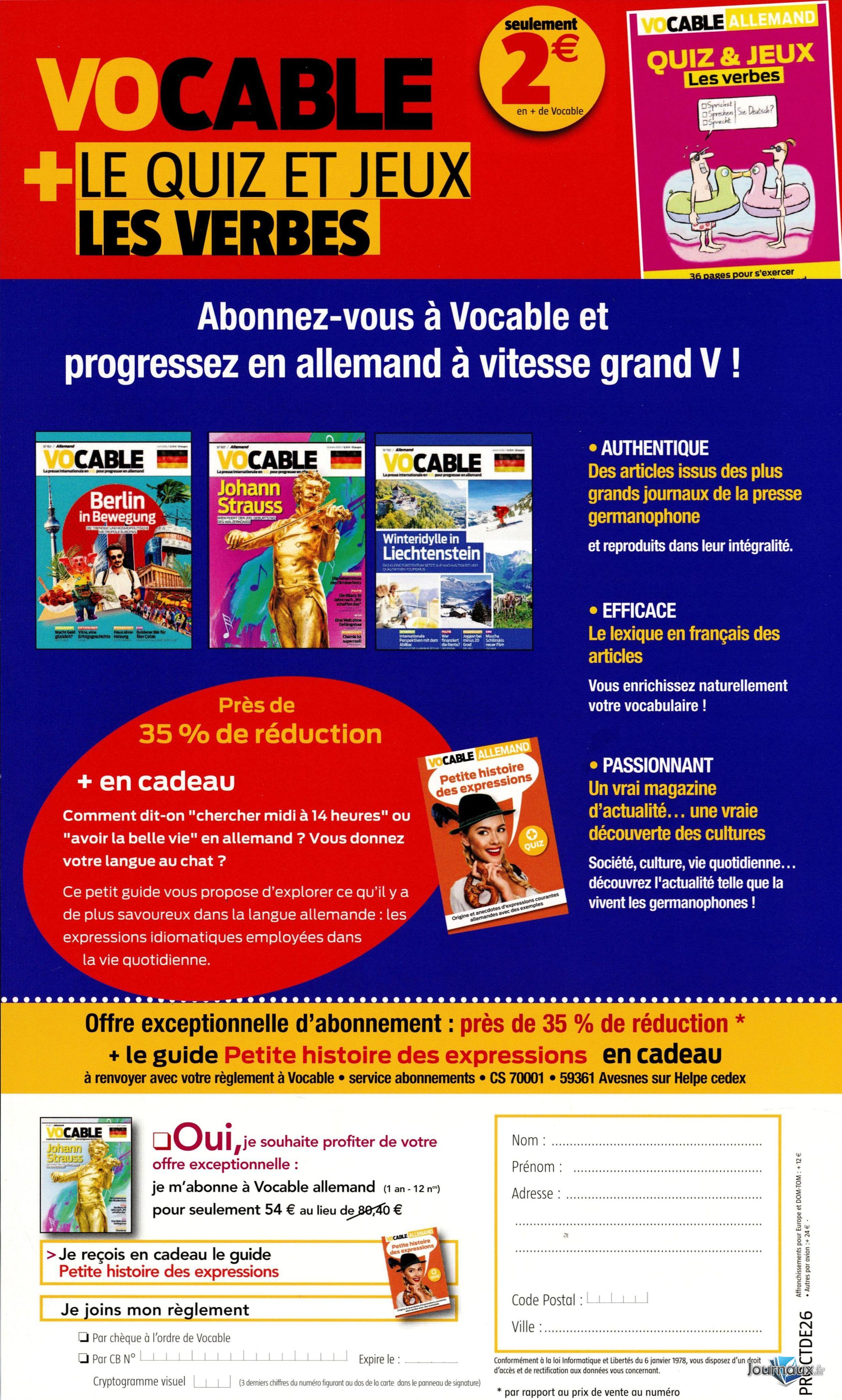 Vocable Allemand n° 919 2026-10-08