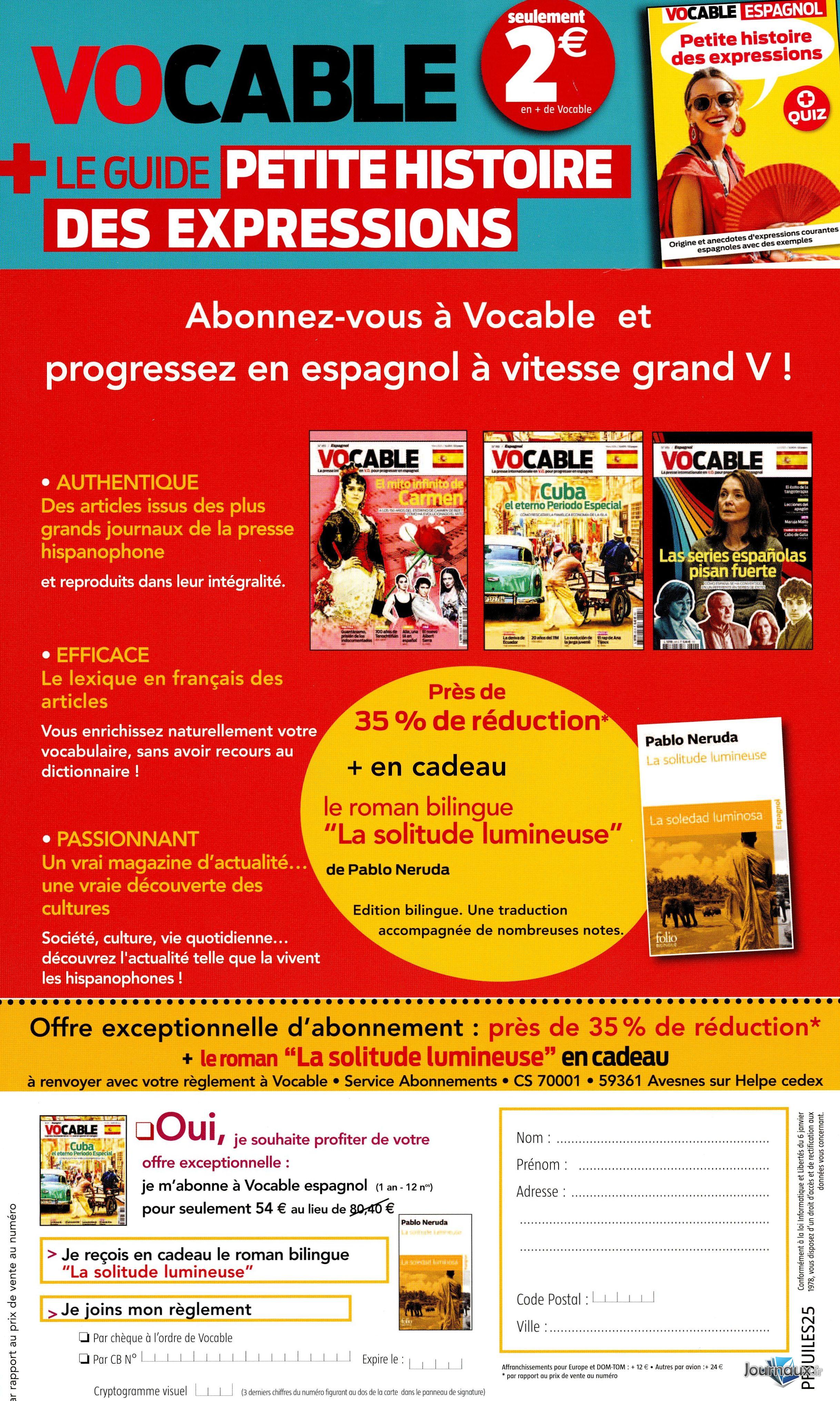 Vocable Espagnol   n° 897 2025-06-28