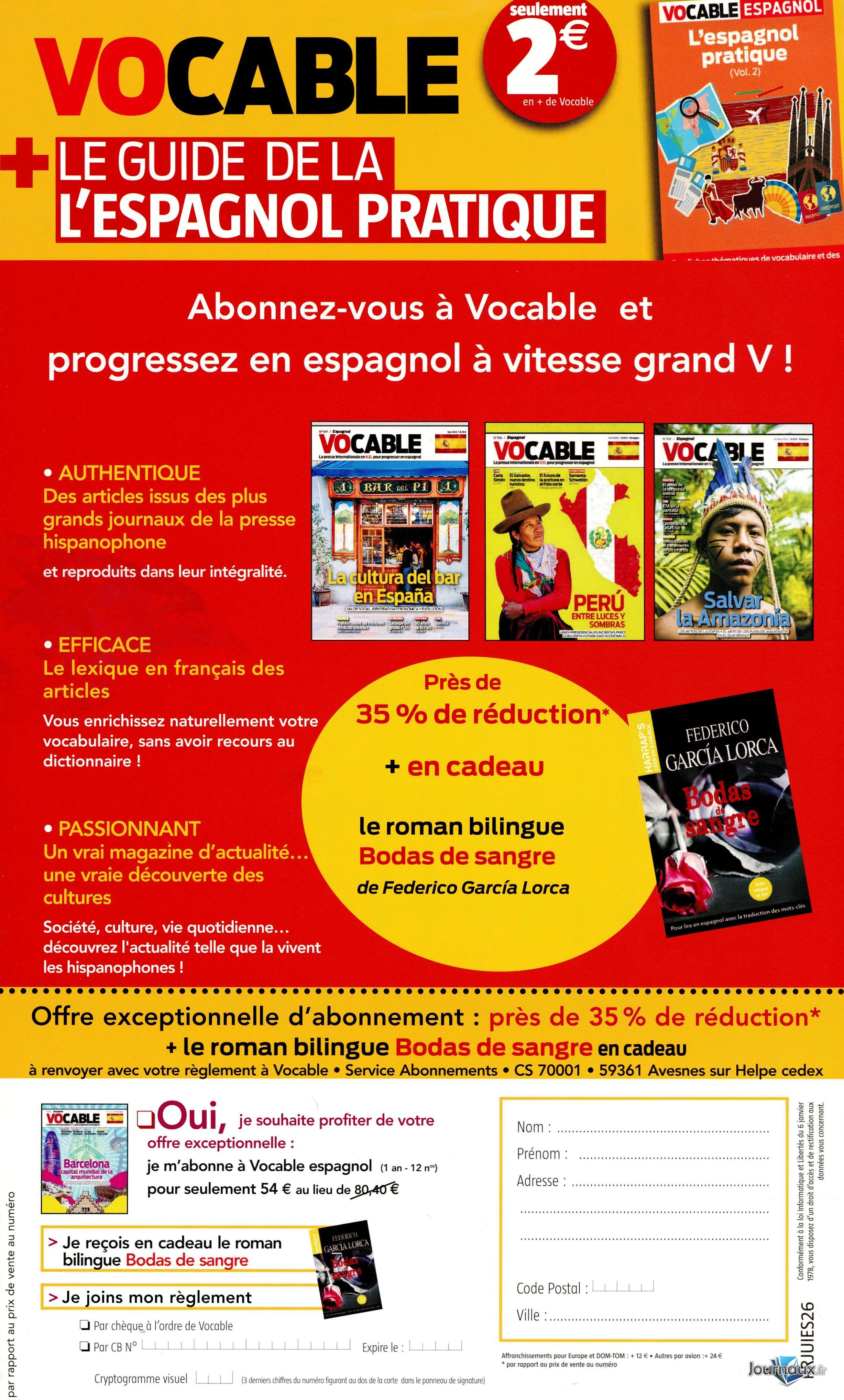 Vocable Espagnol n° 909 2026-07-10
