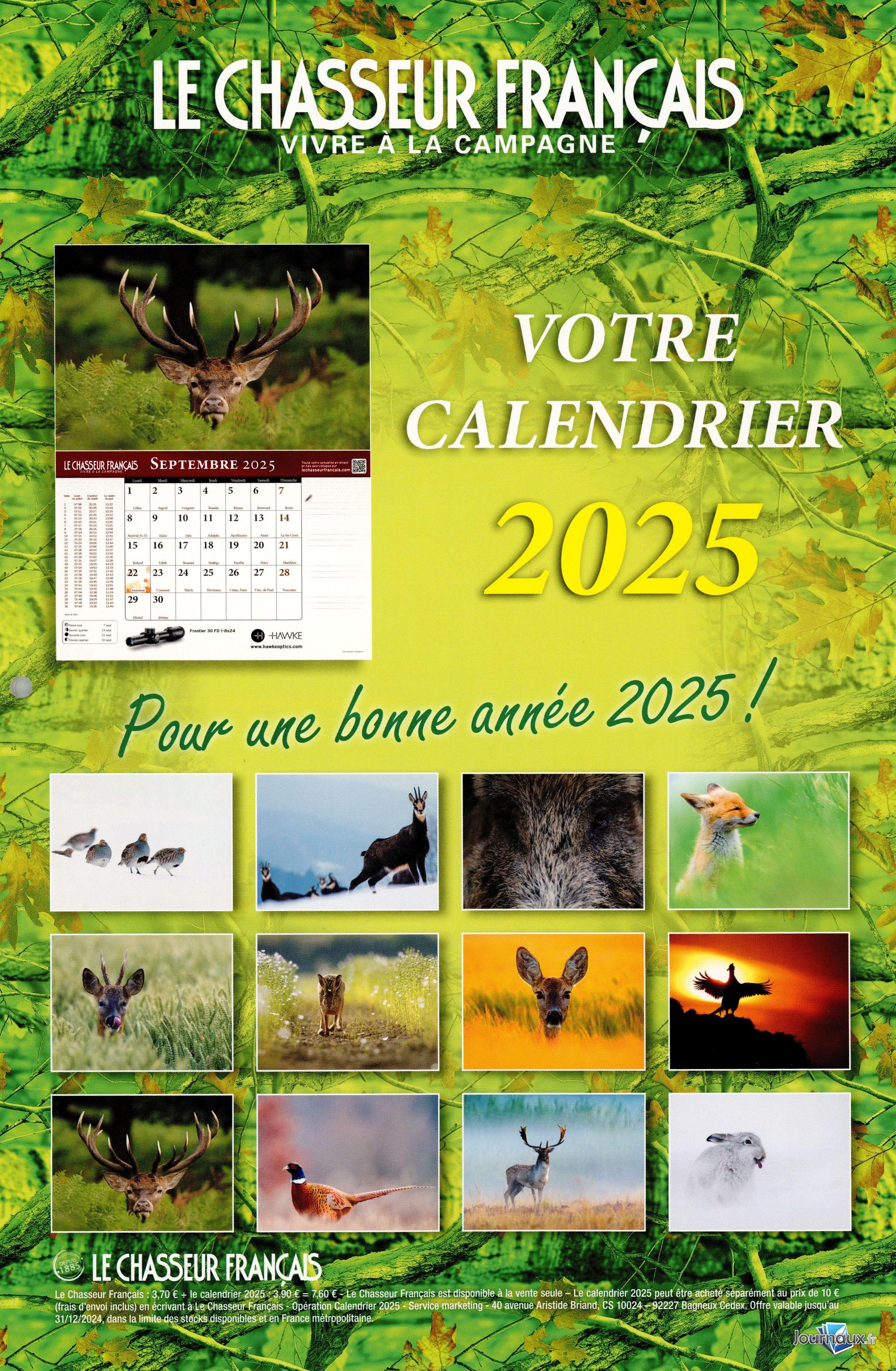 Le Chasseur Français + Calendrier n° 1533 2024-10-25