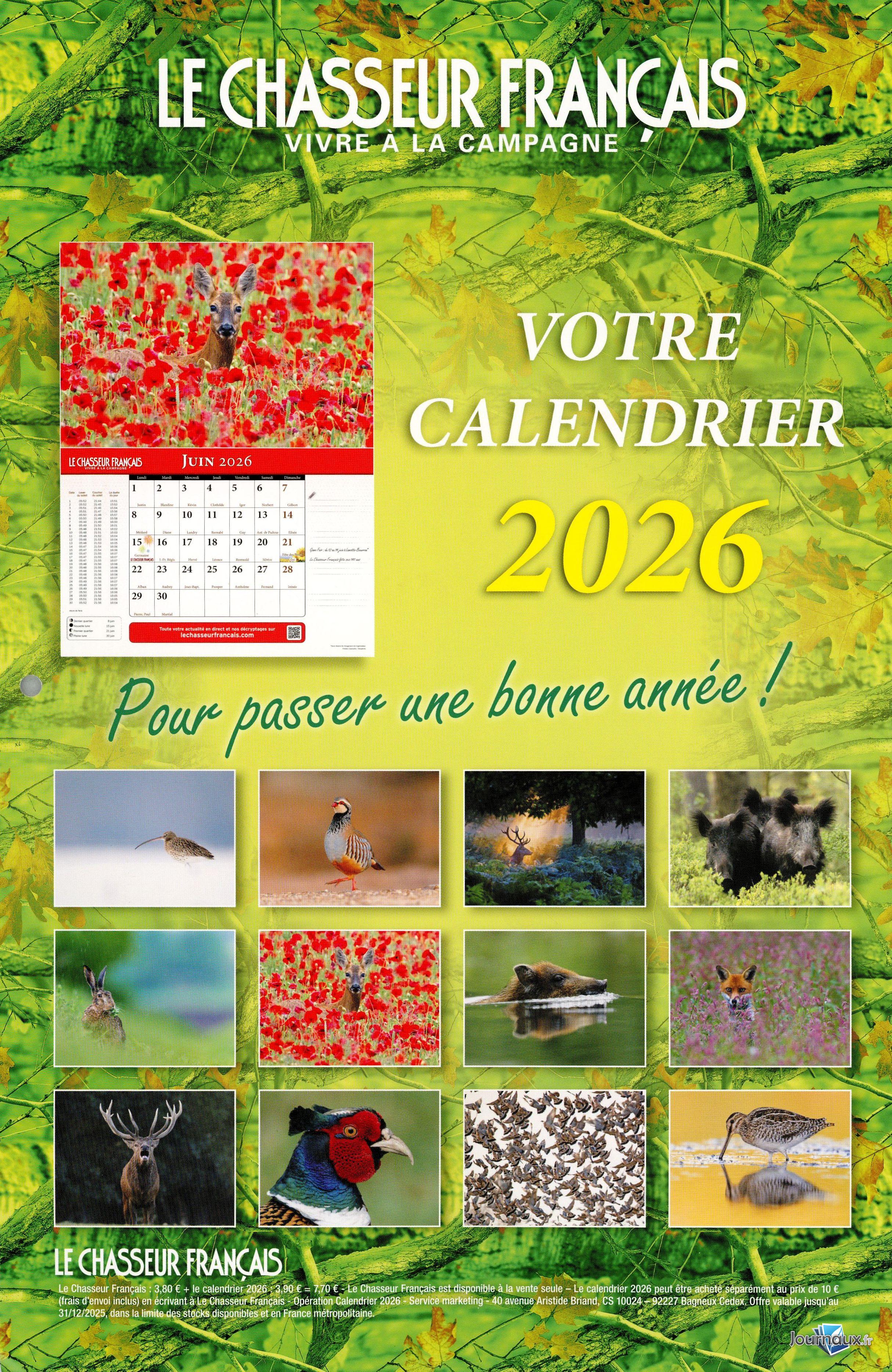 Le Chasseur Français + Calendrier n° 1545 2025-10-24
