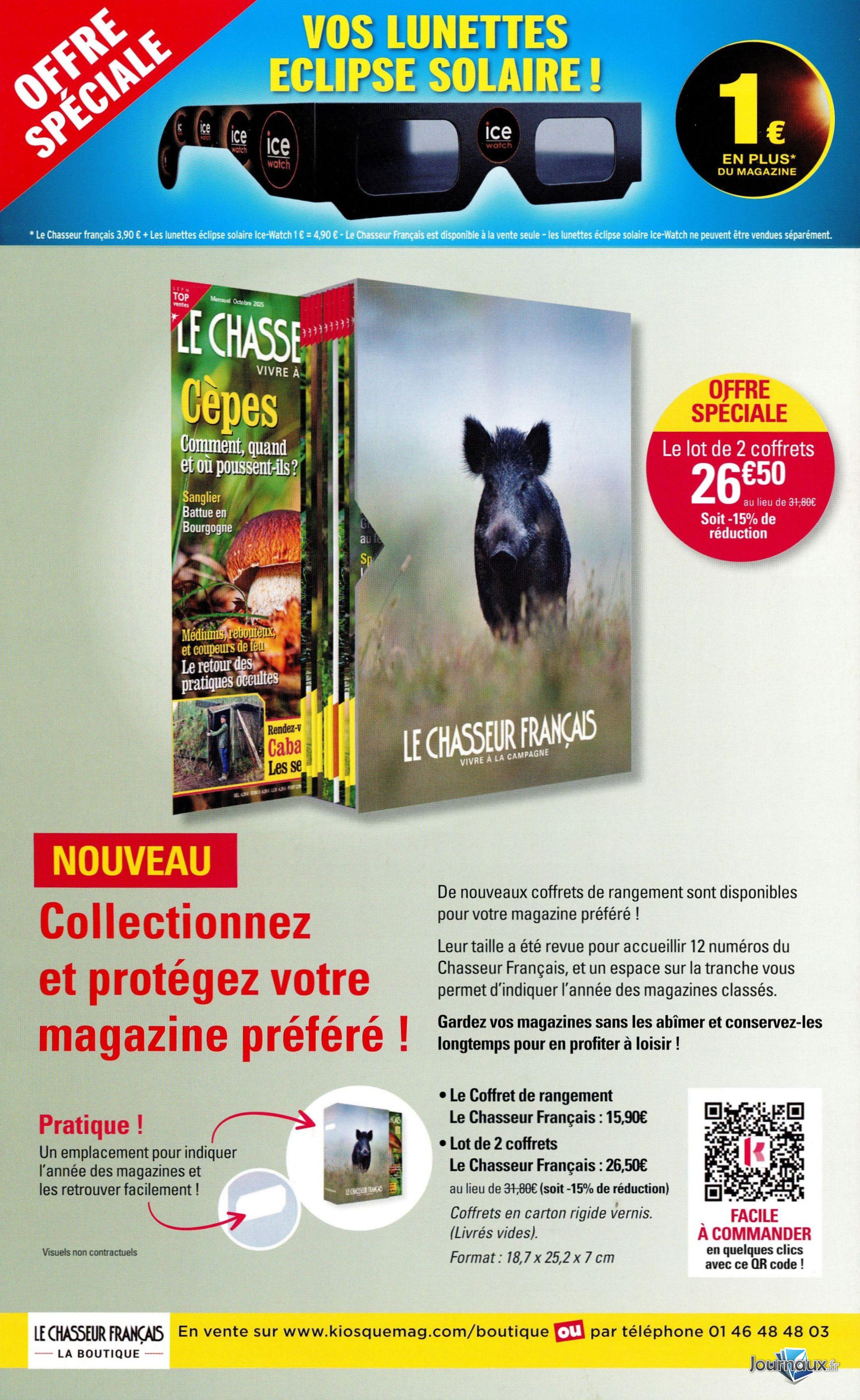 Le Chasseur Français + lunettes Eclipse solaire n° 1554 2026-07-24