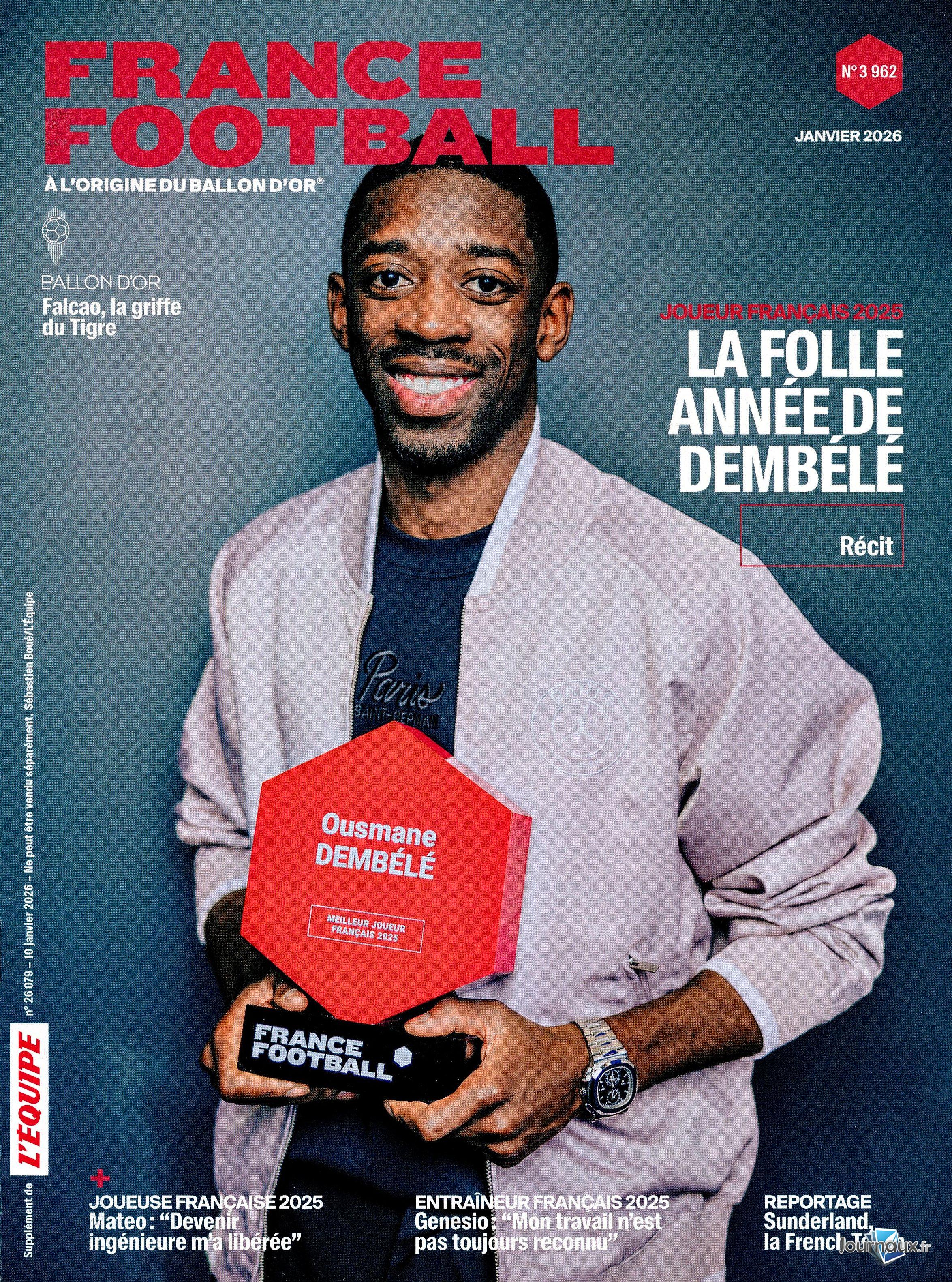 L'Equipe Samedi + Supplément Equipe Magazine + France Football n° 110 2026-01-10