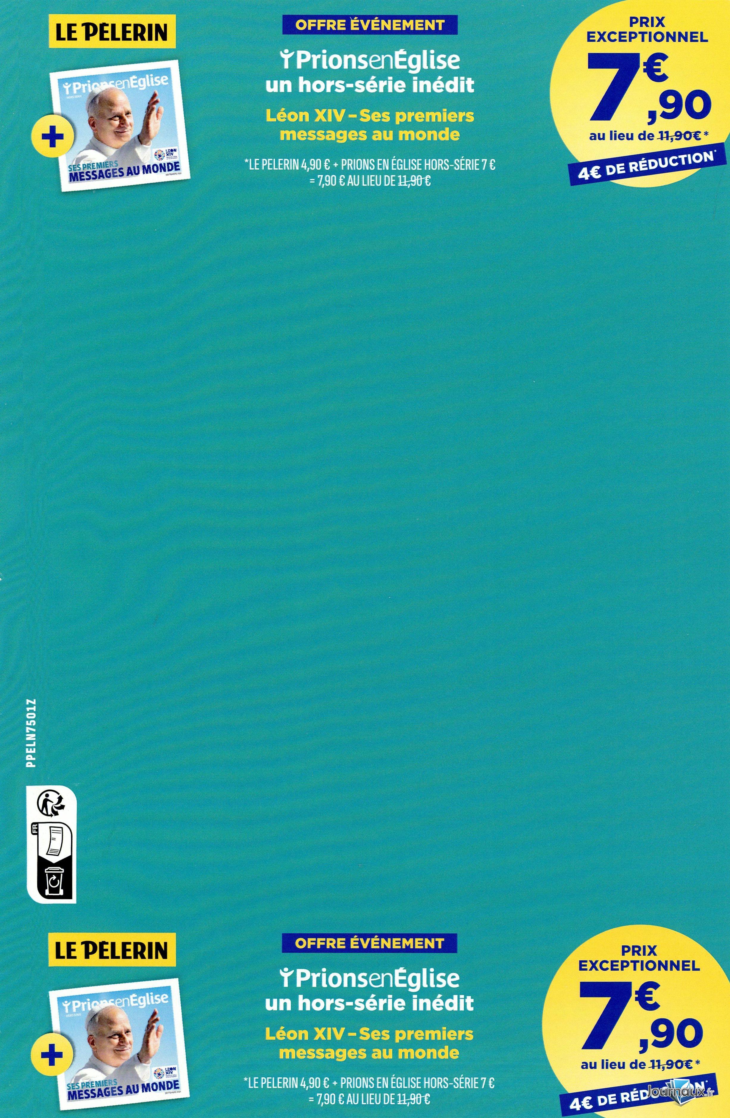 Pèlerin + Prions en Eglise n° 7501 2026-09-03