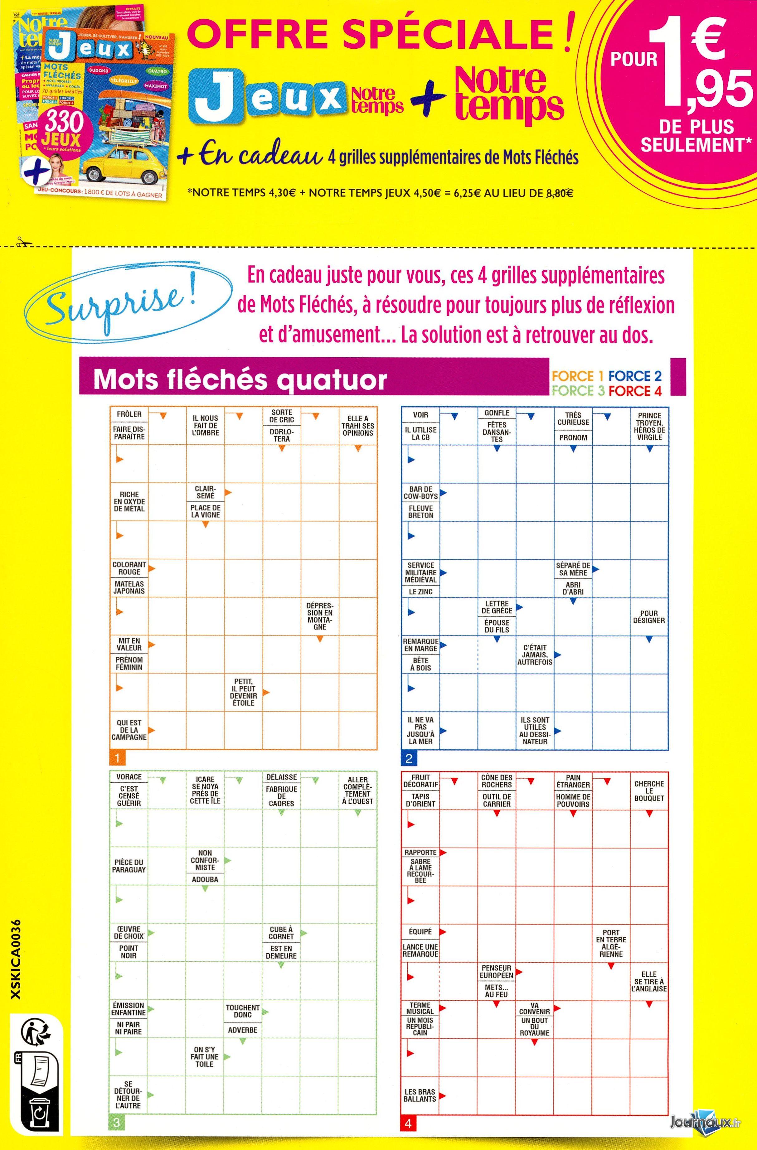 Notre Temps + Notre Temps Jeux n° 644 2023-07-04