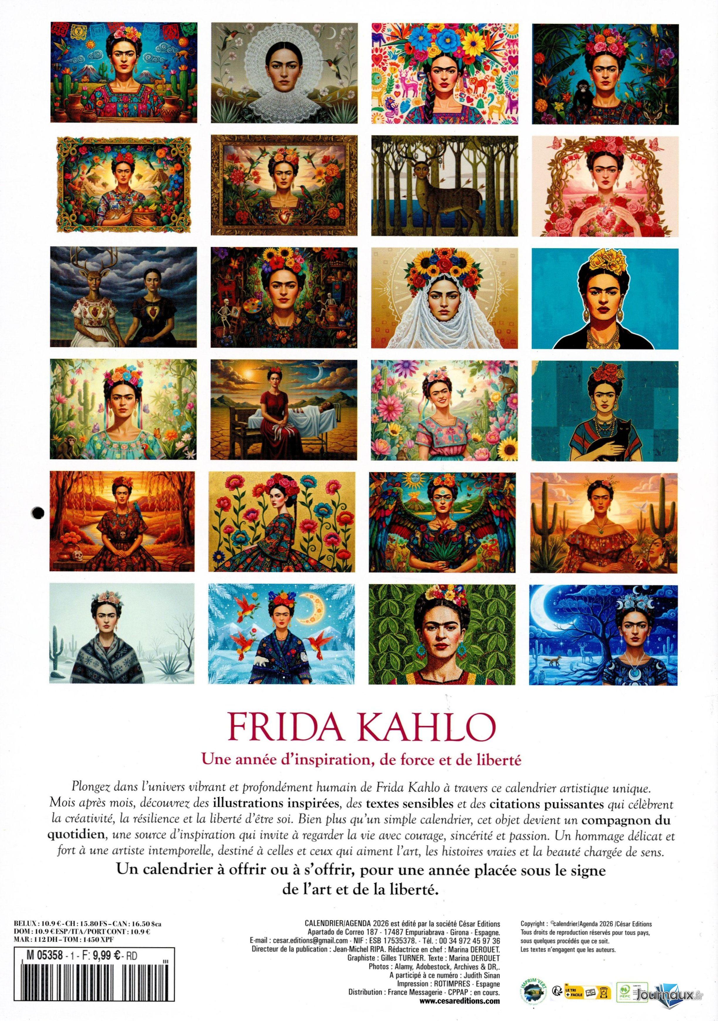 Calendrier, Agenda 2027 : Frida Kahlo n° 1 2026-08-25
