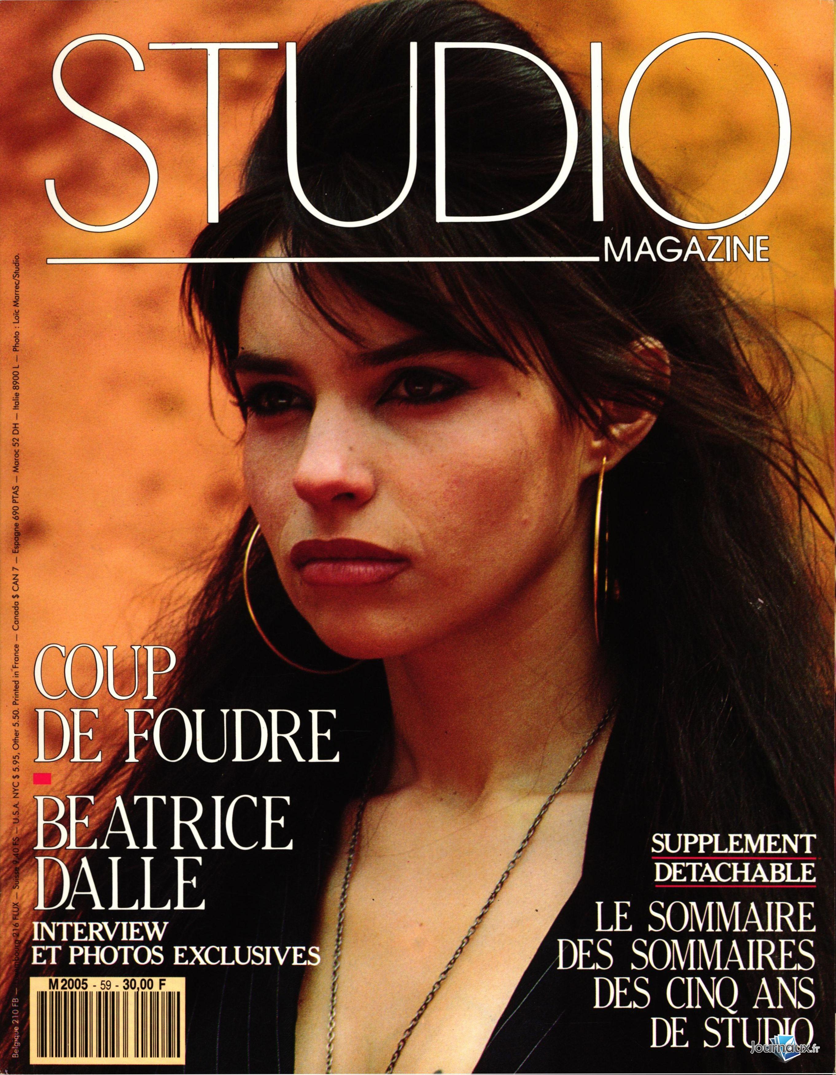 Studio Magazine Beatrice Dalle Mars 1992 n° 59 2022-11-30